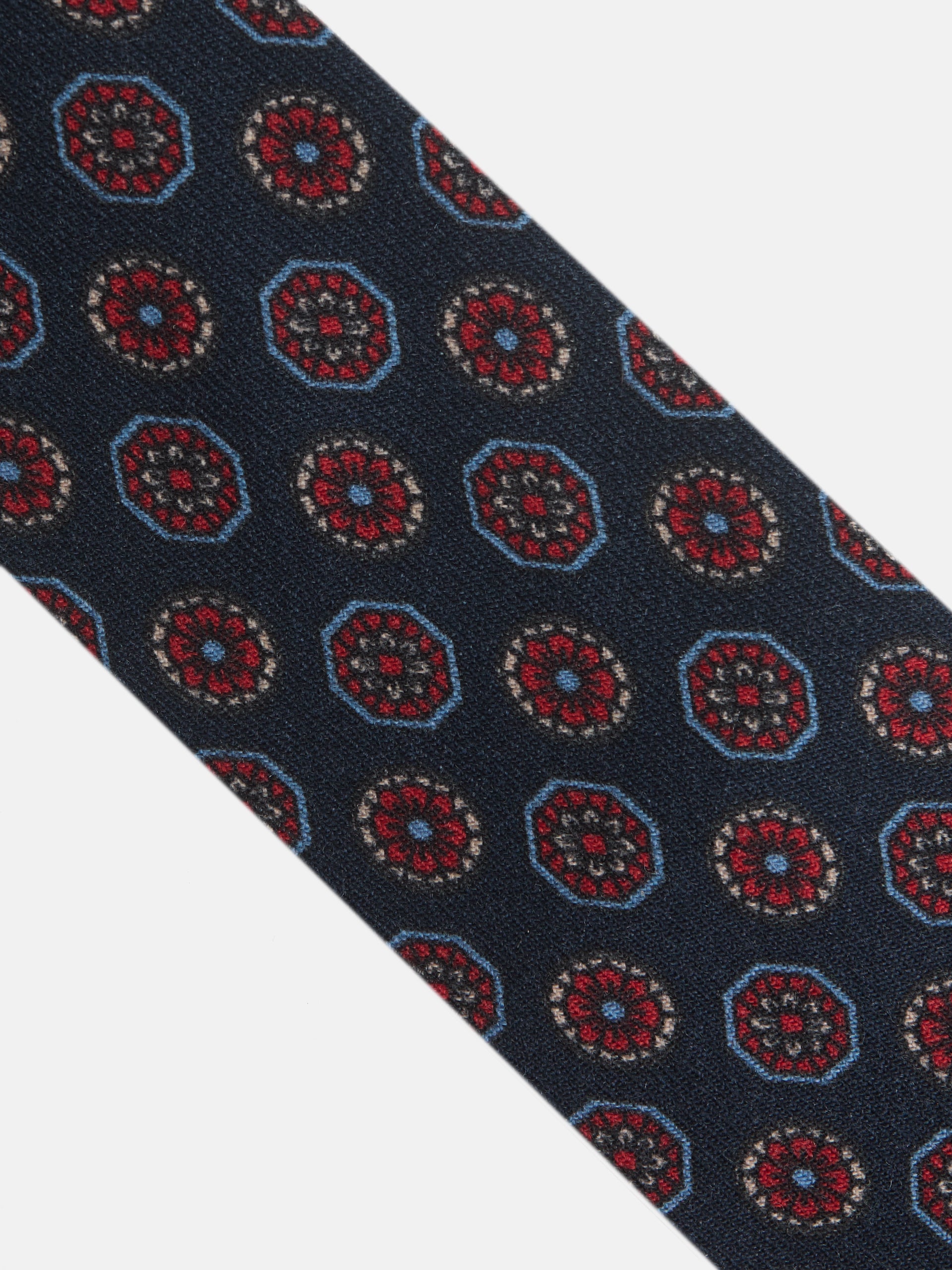 Gravata com motivos ingleses azul-marinho
