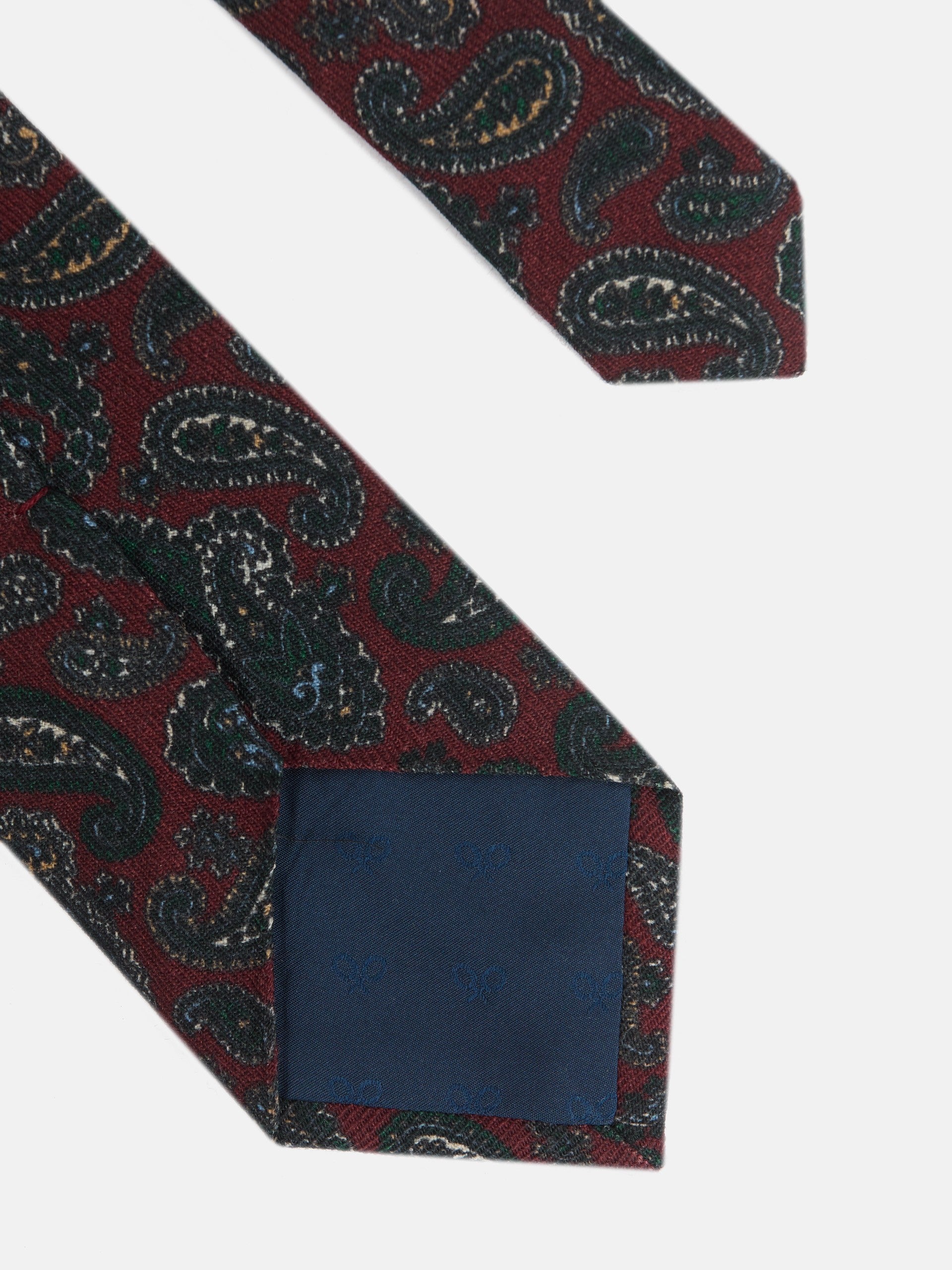 Gravata de caxemira bordô