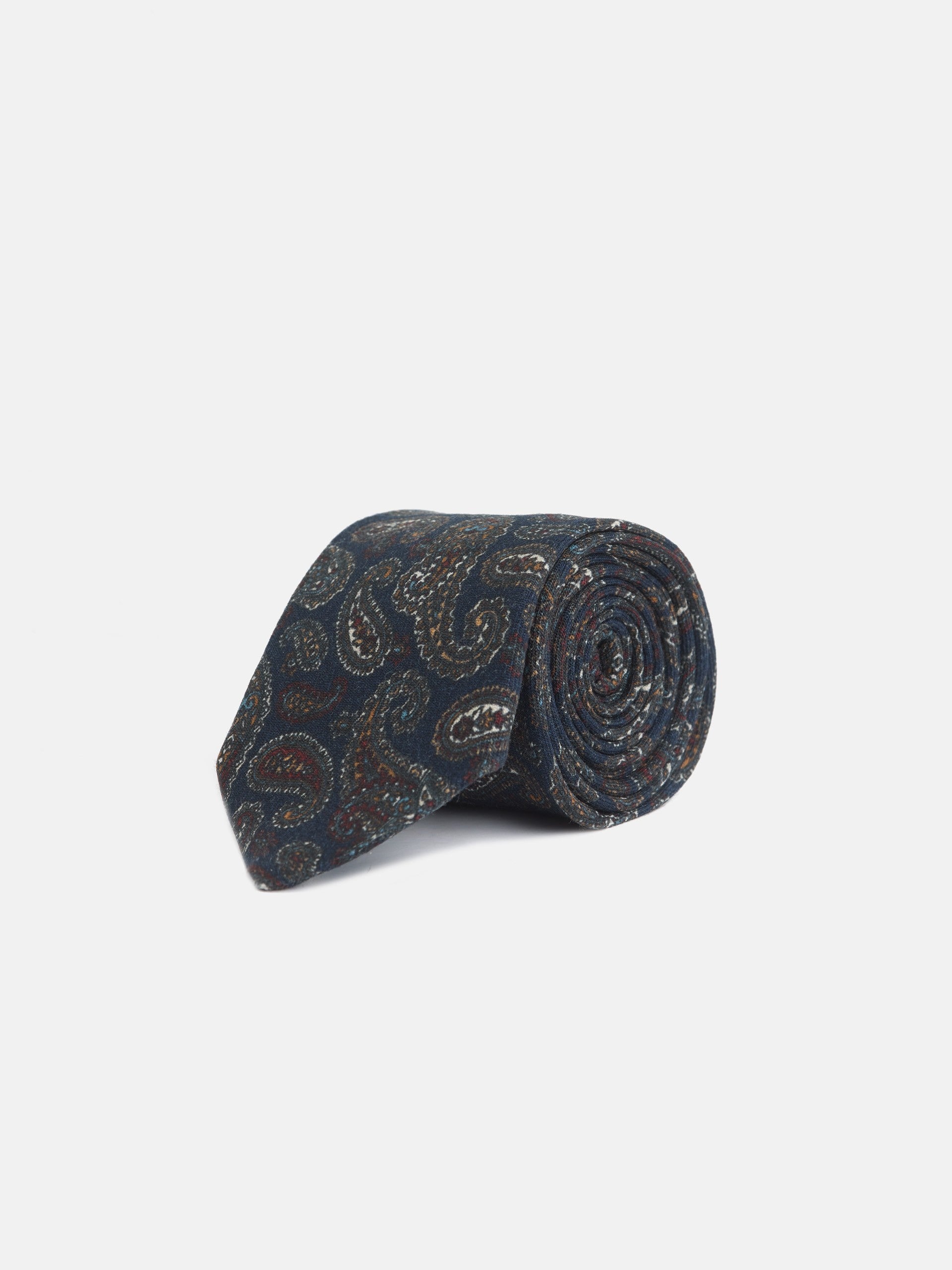 Gravata azul-marinho com padrão de caxemira