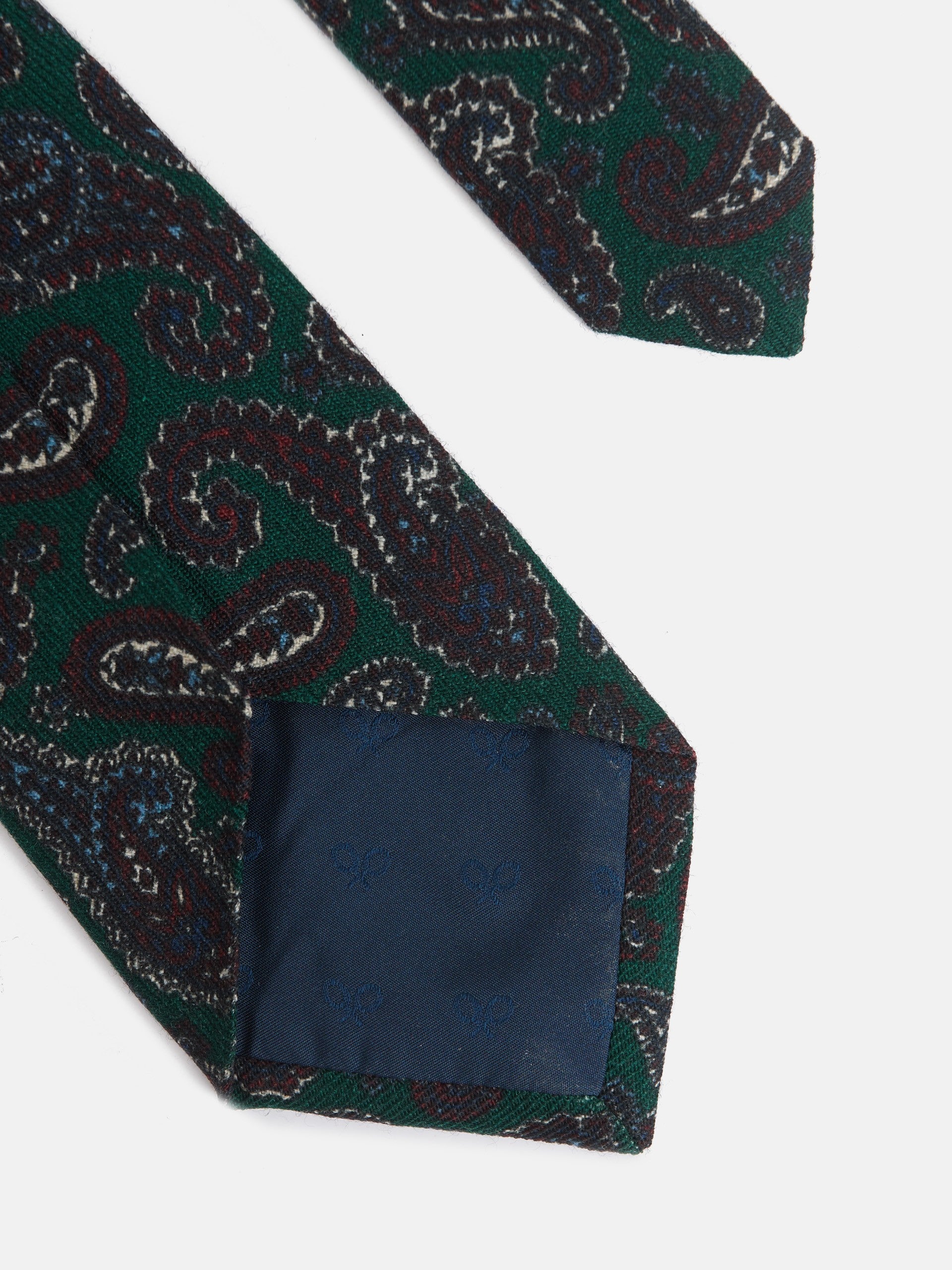 Gravata verde com padrão de caxemira