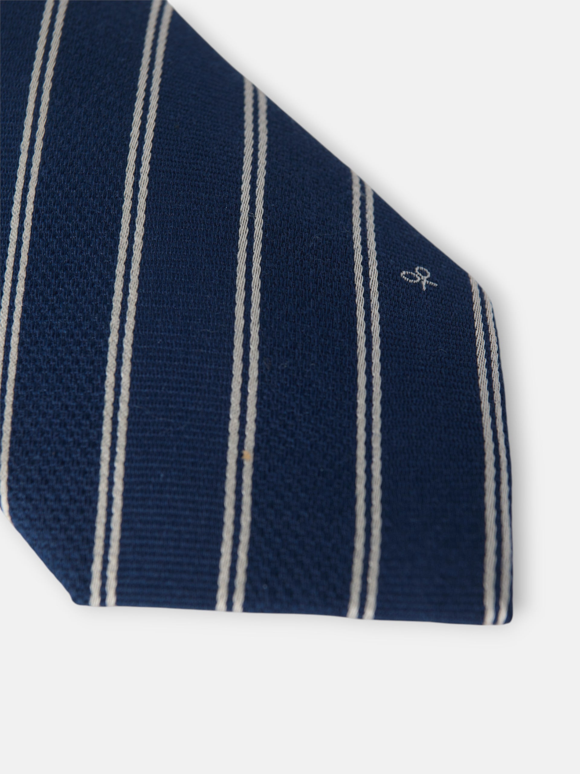 Corbata raya doble raqueta azul marino