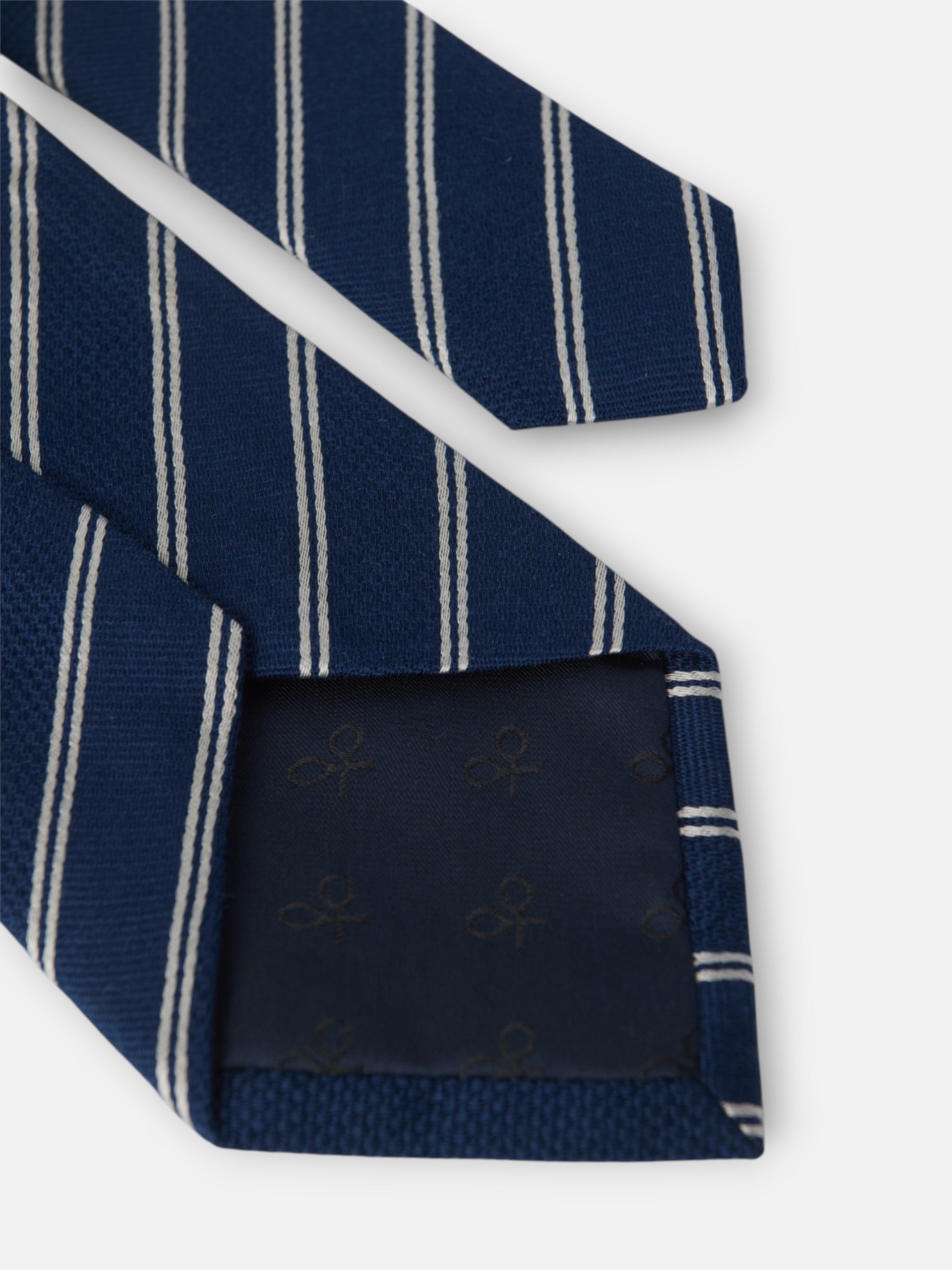 Corbata raya doble raqueta azul marino