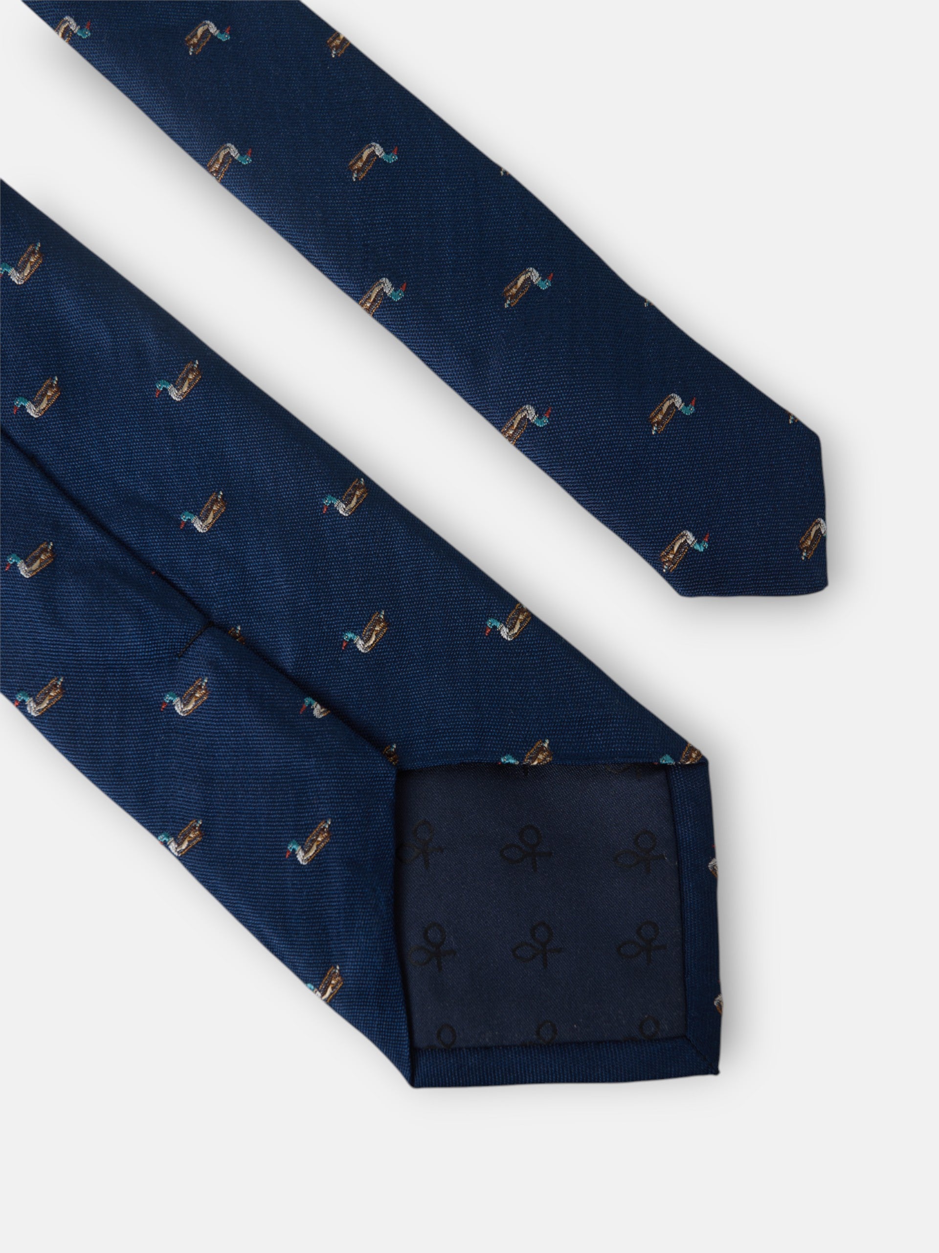 Corbata motivos duck raqueta azul marino