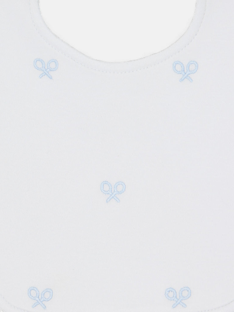 Baby bib mini racket light blue