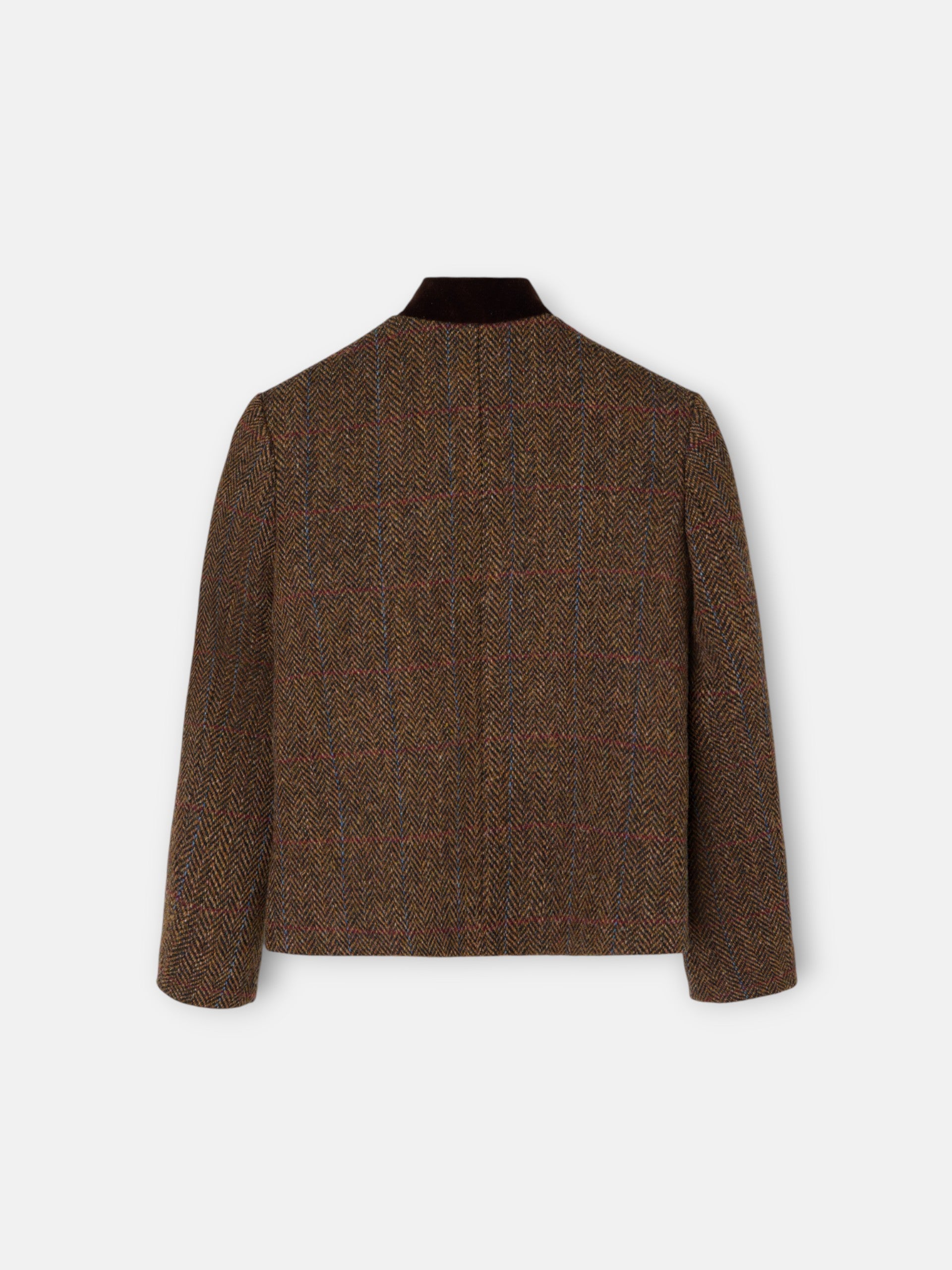 Col mandarin American Girl à chevrons marron