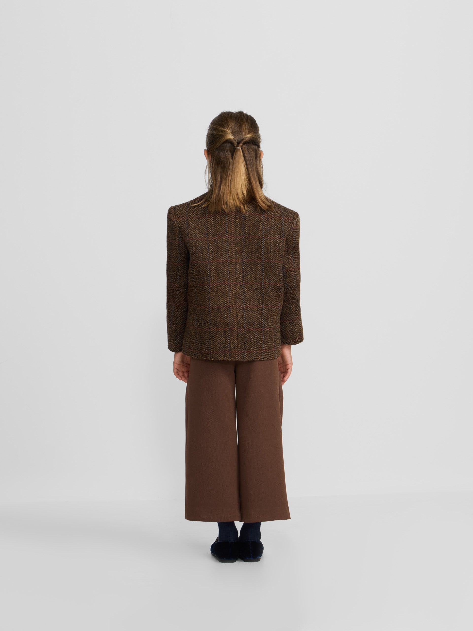 Col mandarin American Girl à chevrons marron