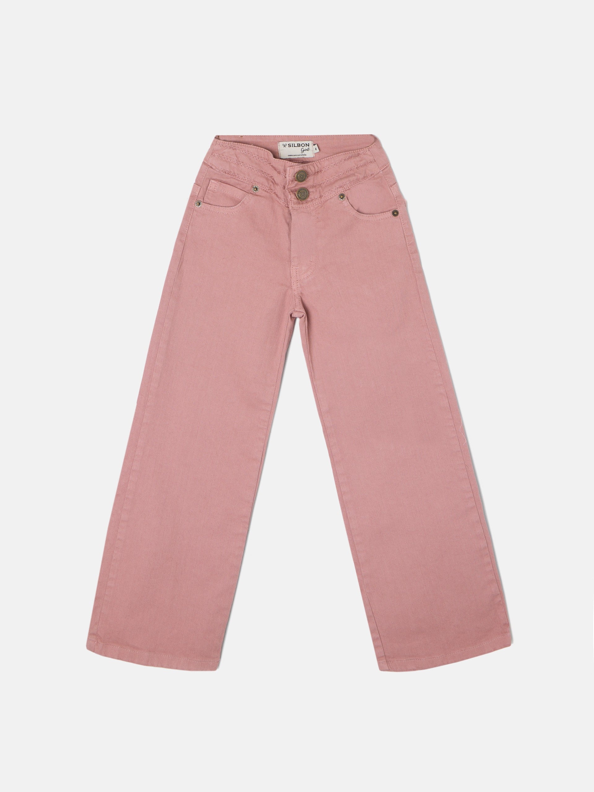 Pink embroidered girl pants