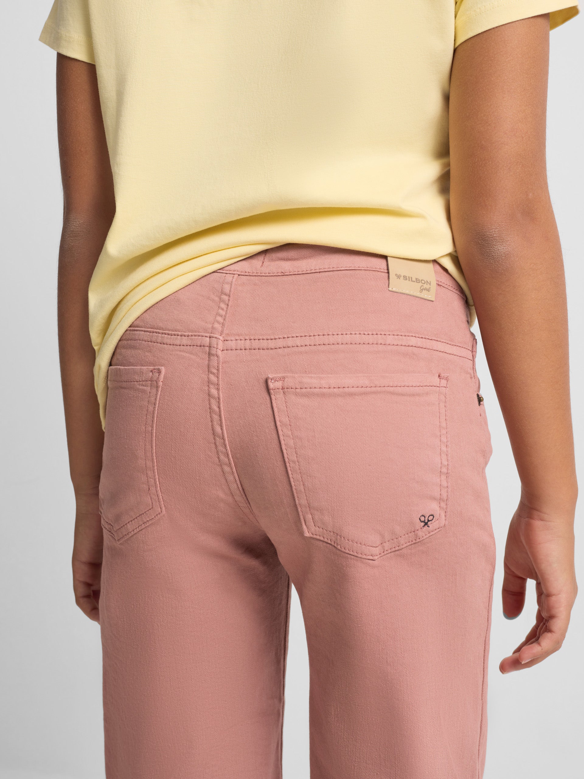 Pink embroidered girl pants