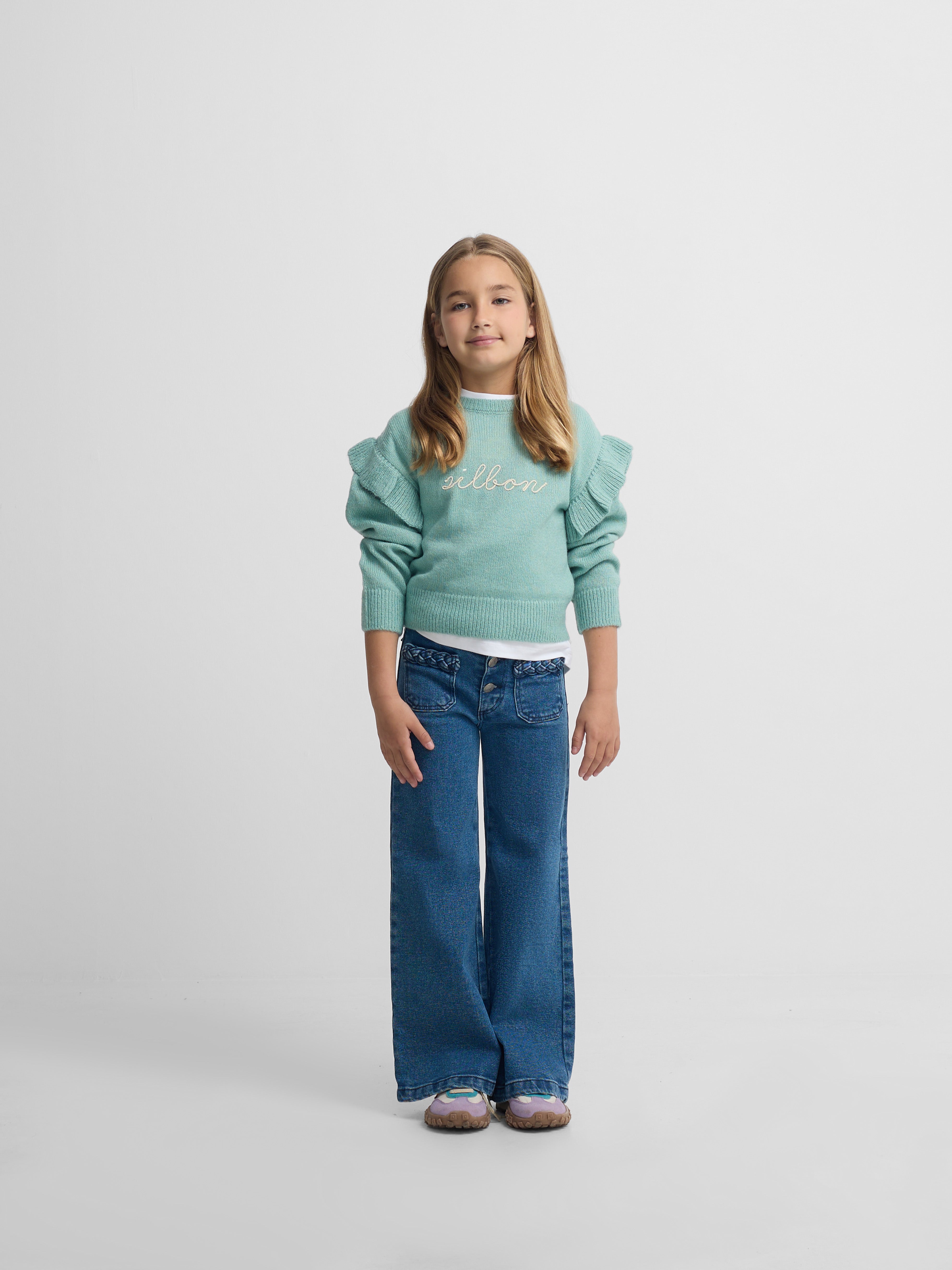 Camisola de malha Silbon verde para mulher