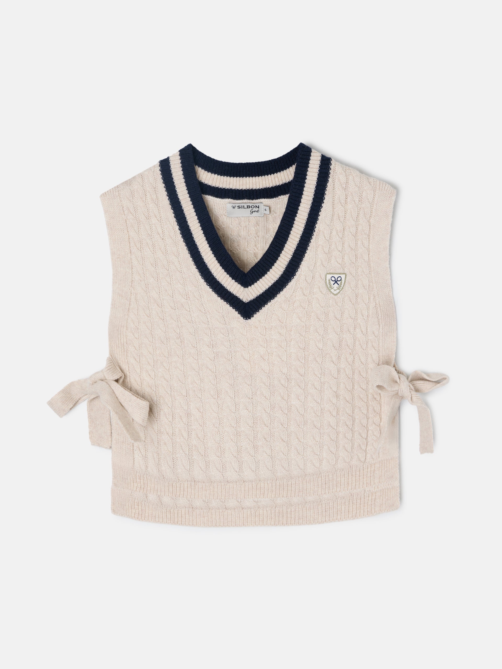 Chaleco girl punto college crudo