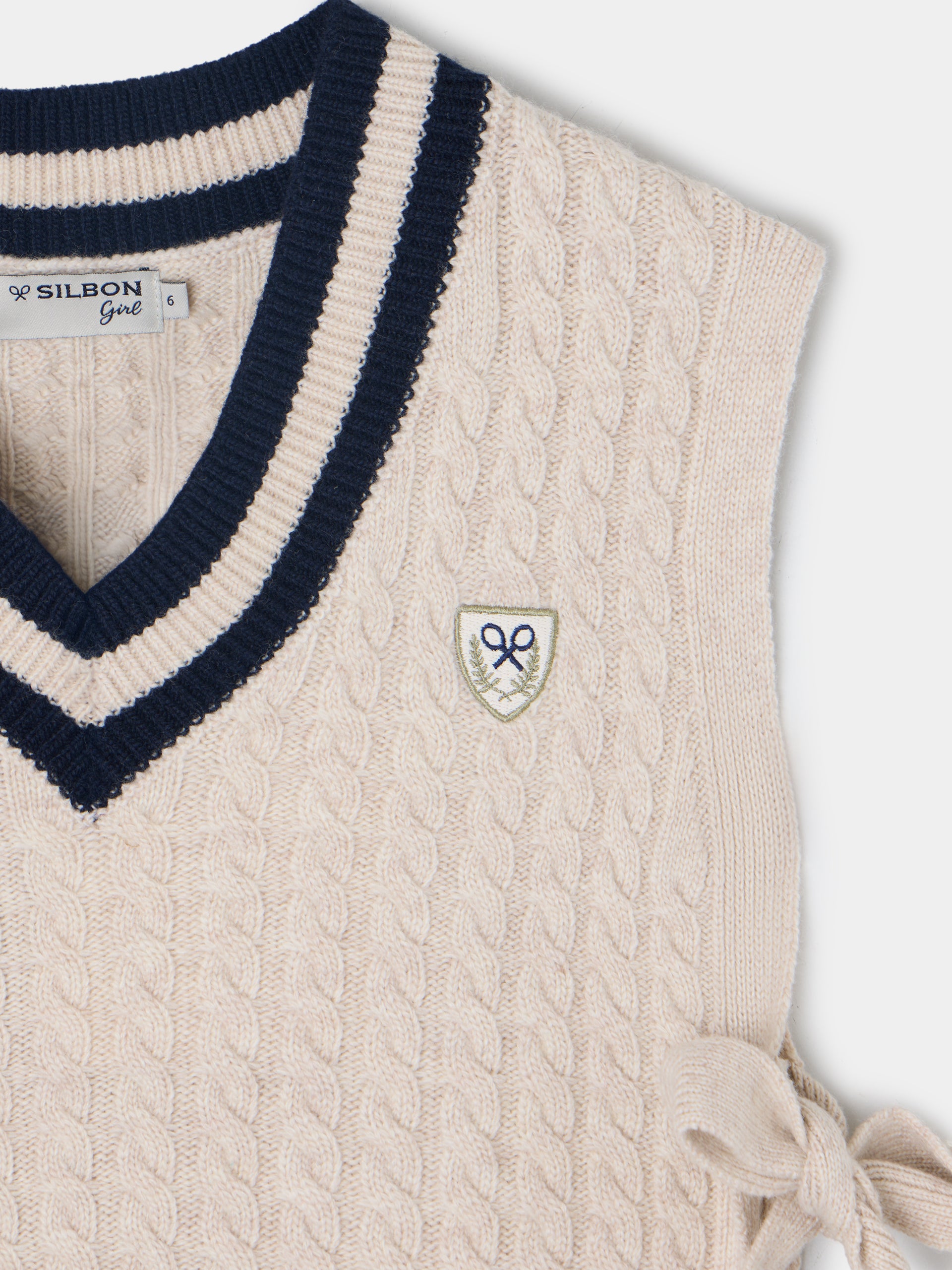 Chaleco girl punto college crudo