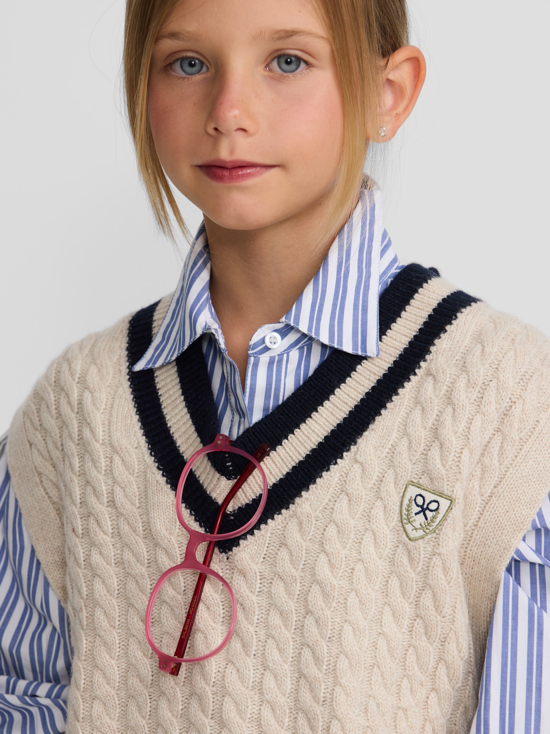 Chaleco girl punto college crudo