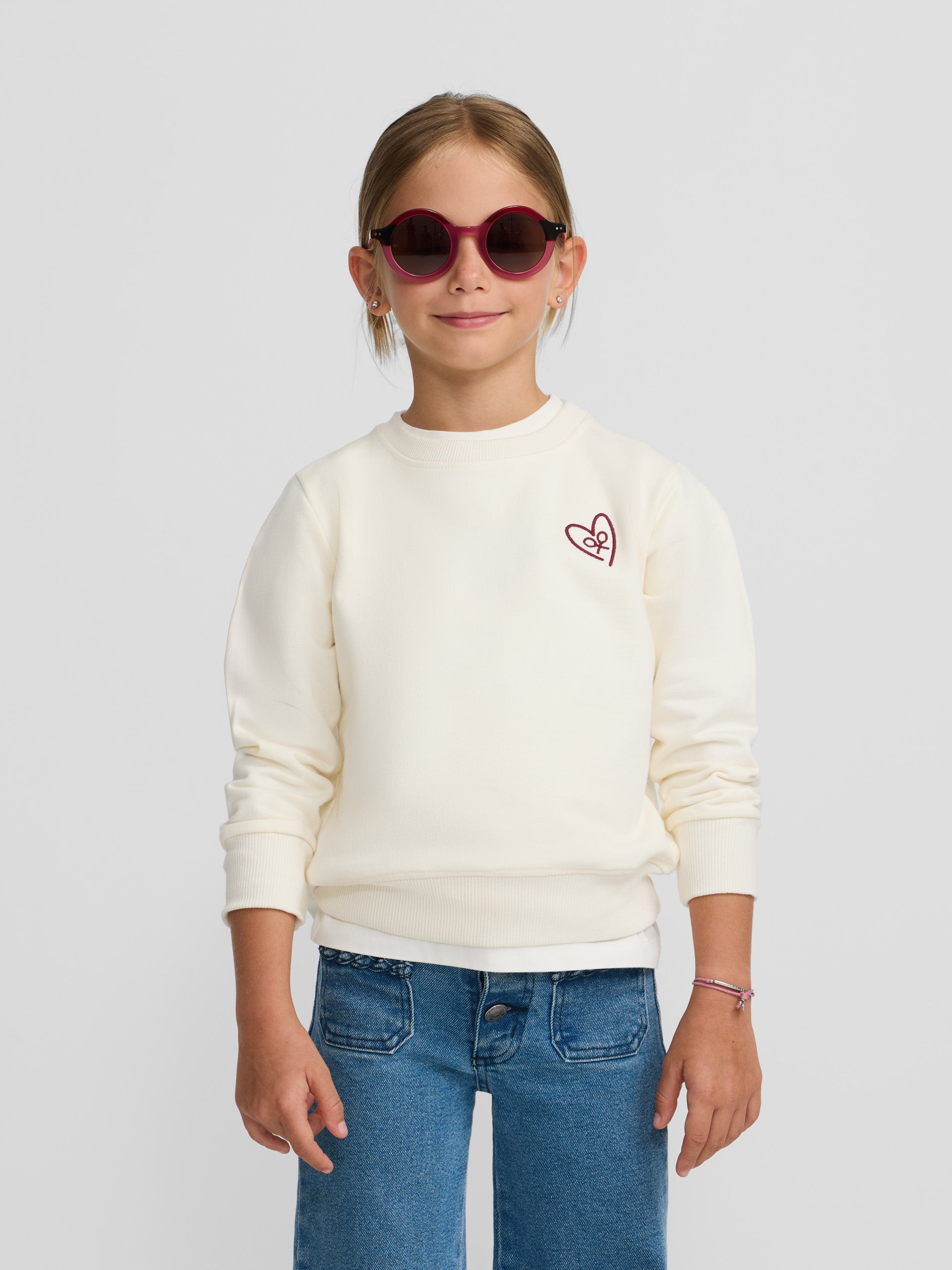 Sweatshirt menina coração cru