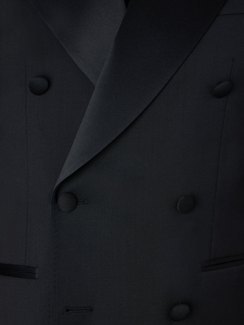 Blazer smoking cruzado clássico preto