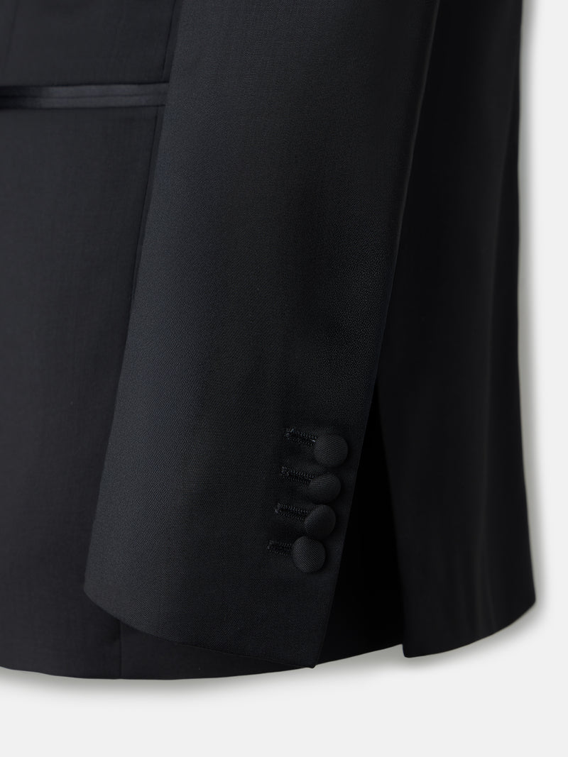 Blazer smoking cruzado clássico preto