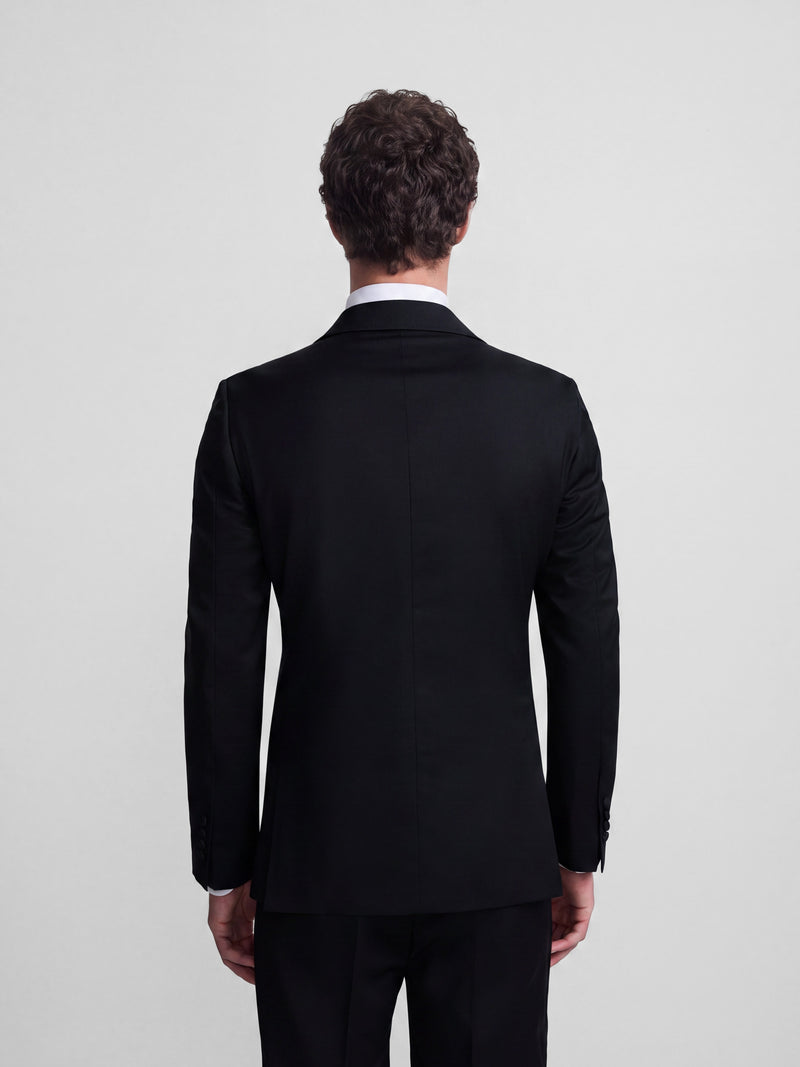 Blazer smoking cruzado clássico preto