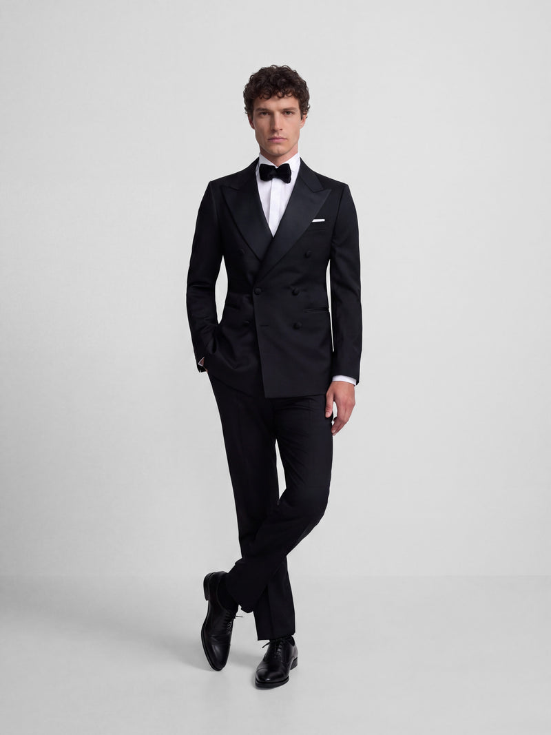 Blazer smoking cruzado clássico preto