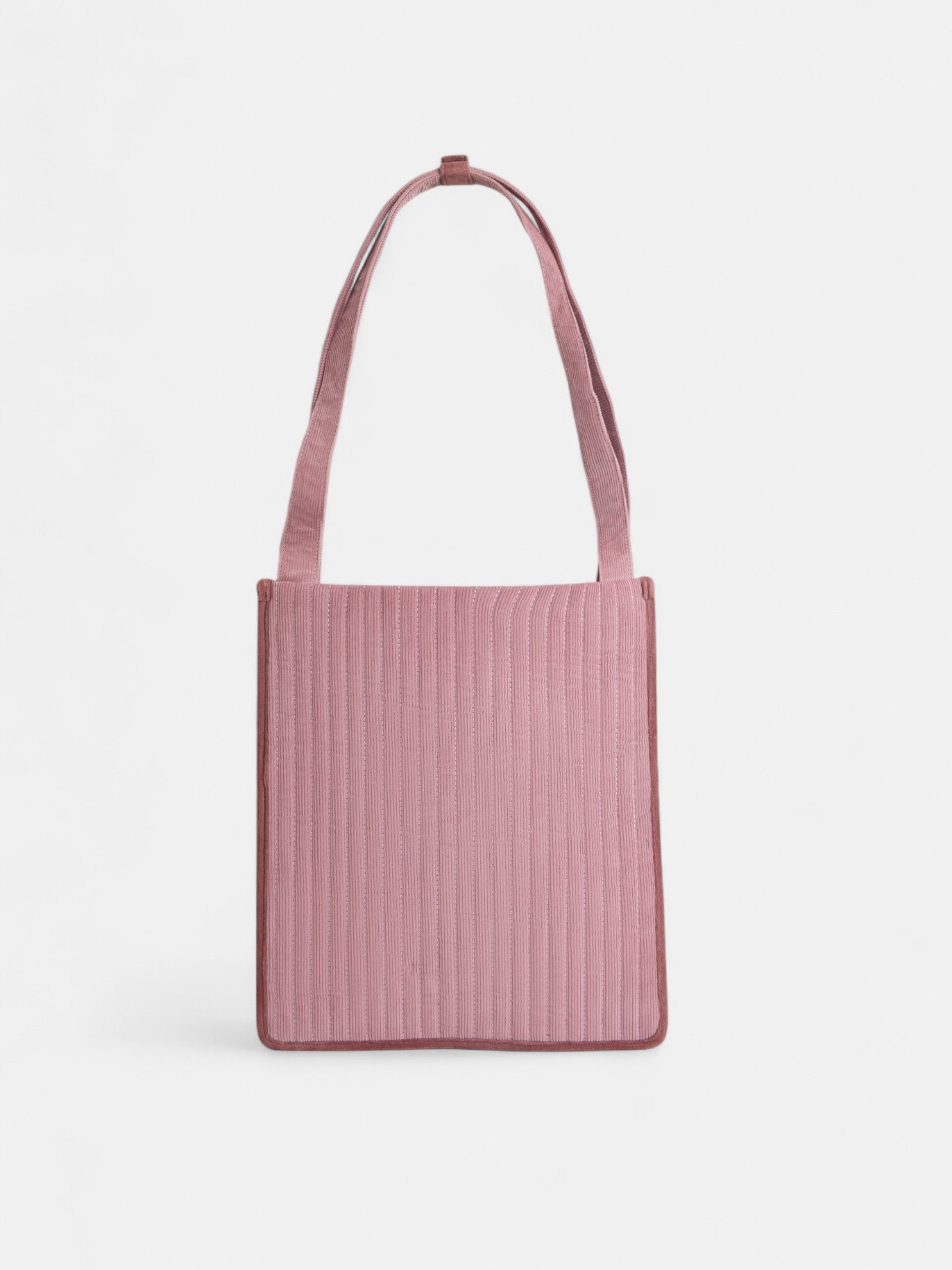 Funda portatil acolchada pana rosa