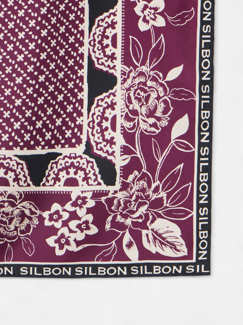 Foulard imprimé bordeaux