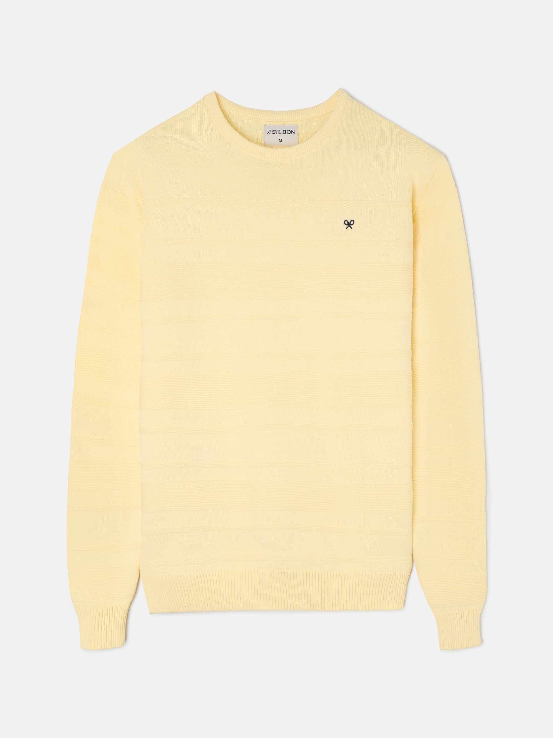 Yellow mini logo braided sweater