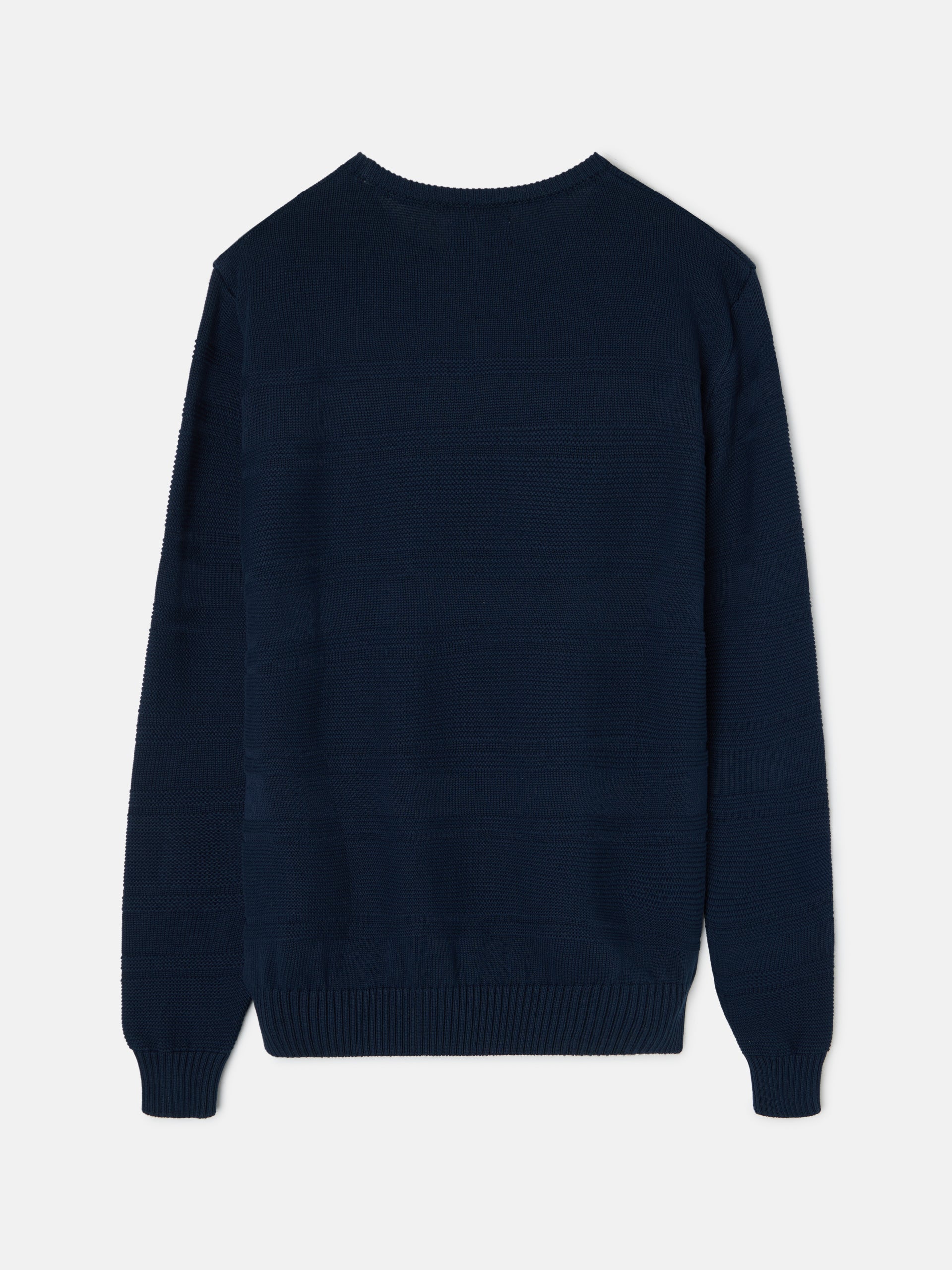 Navy blue mini logo braided sweater
