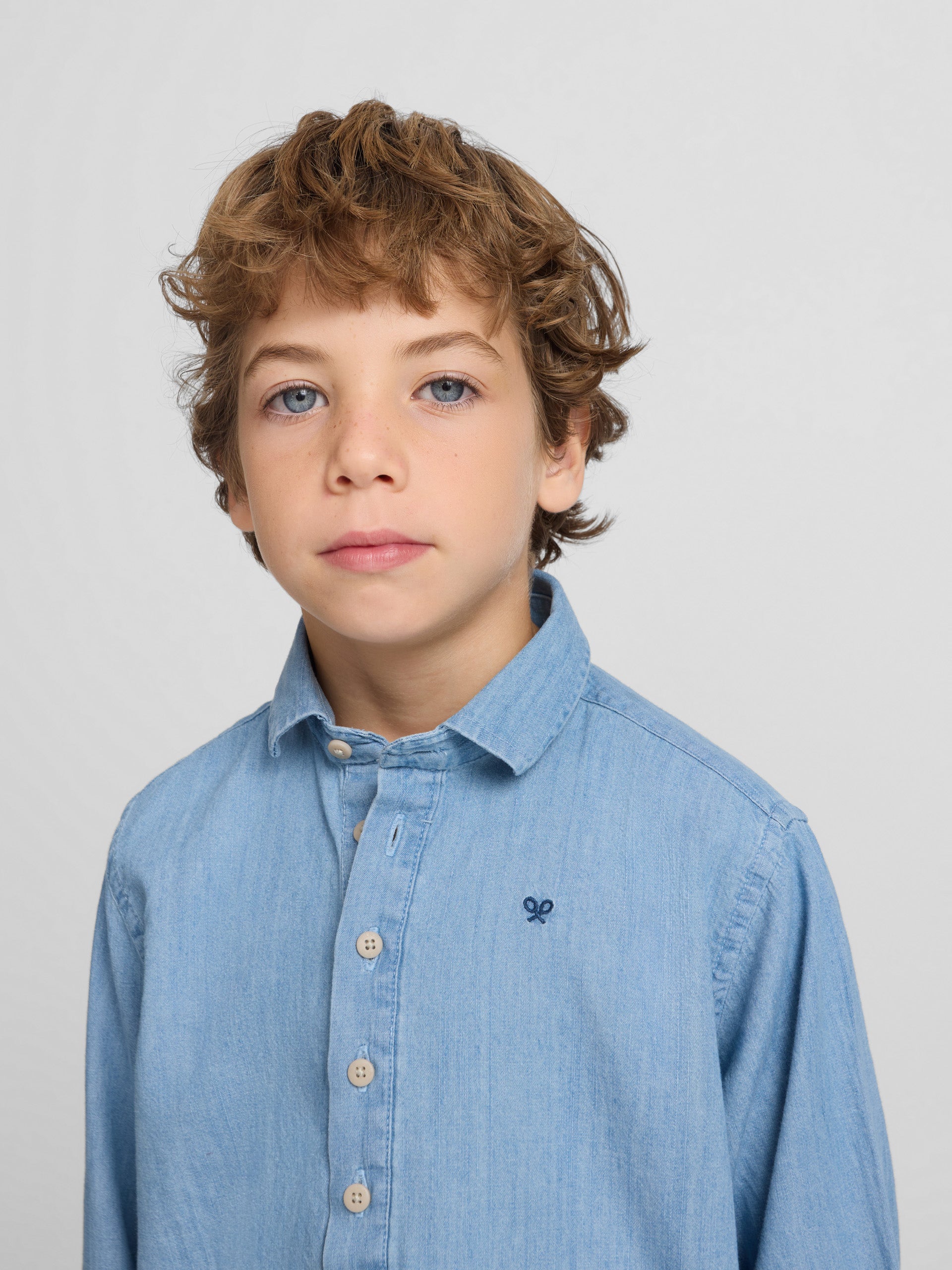 Polera sport kids denim azul claro