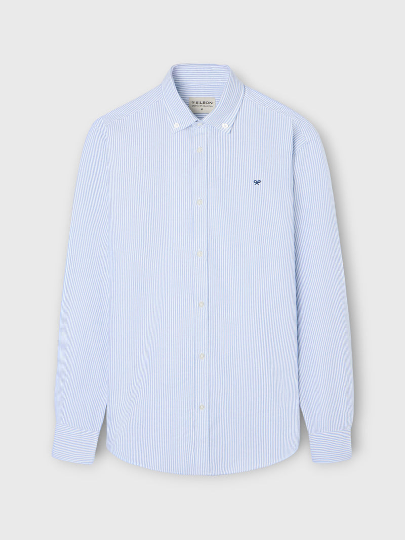 Sport Oxford shirt with medium blue striped rackets
