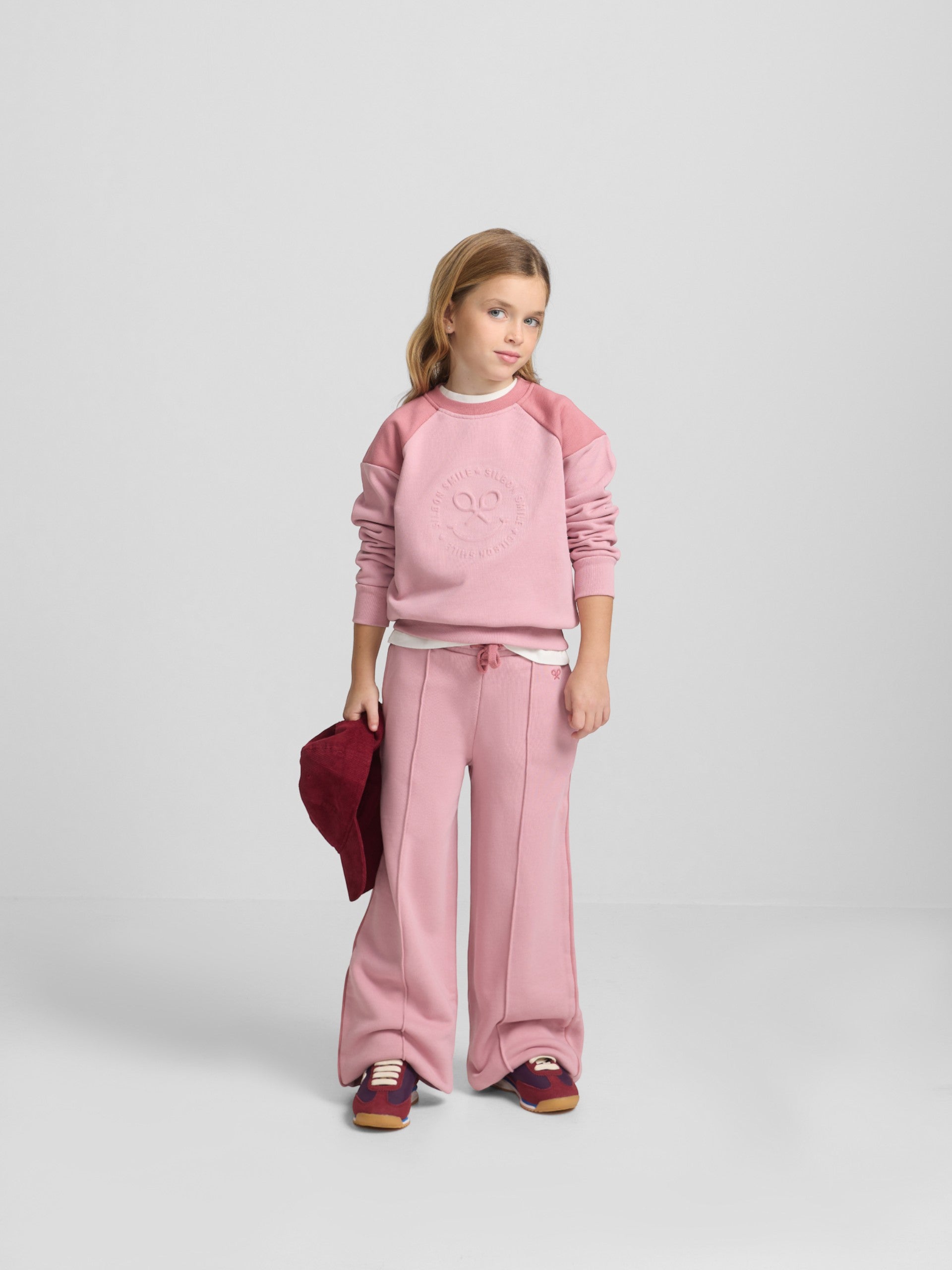 Sudadera girl chandal silbon smile rosa