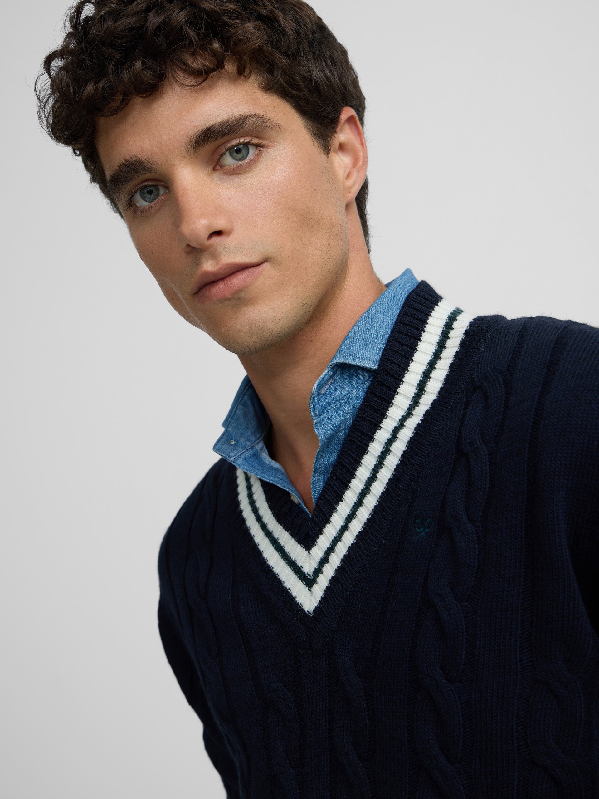 Navy blue college jersey