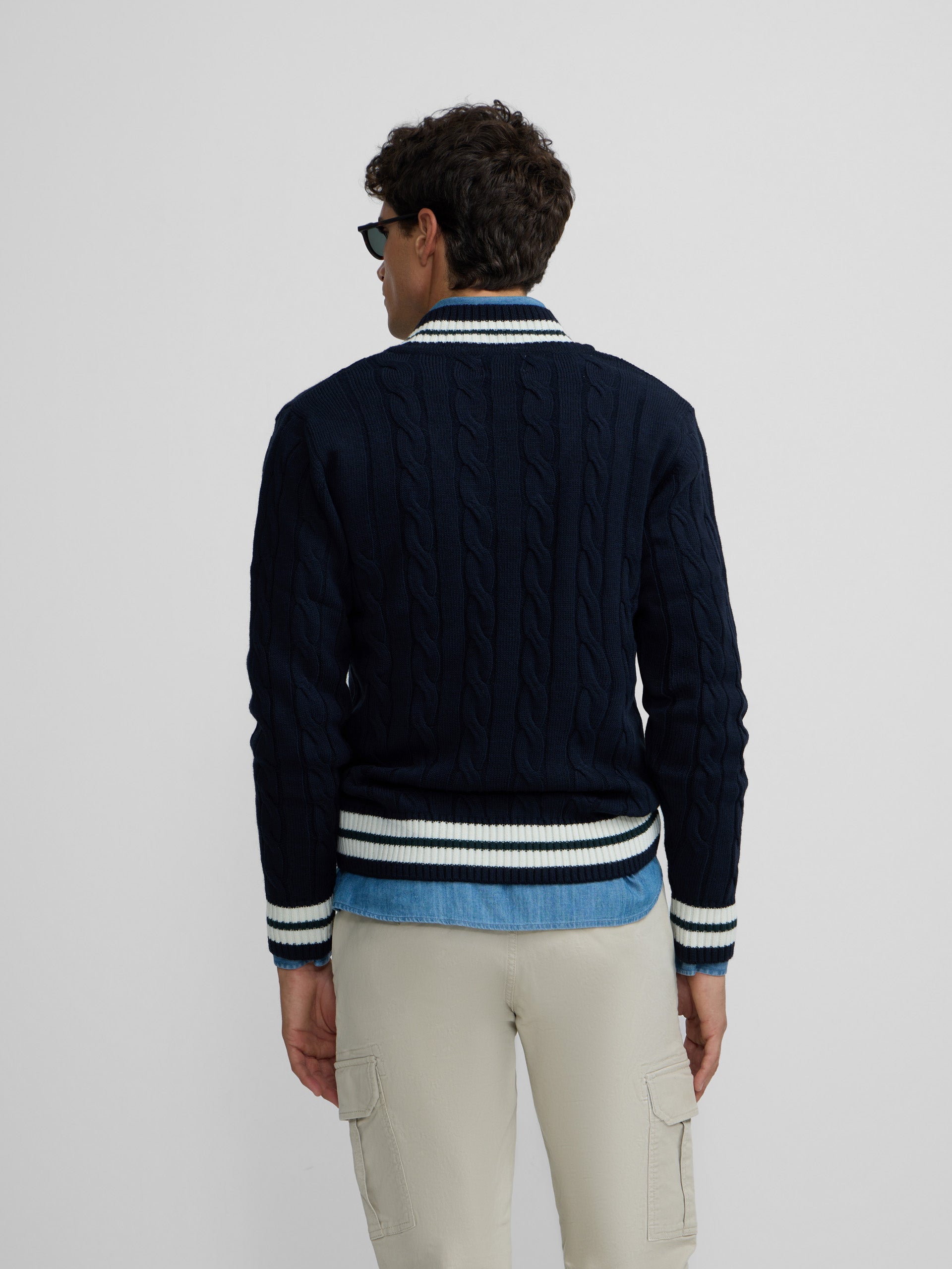 Navy blue college jersey