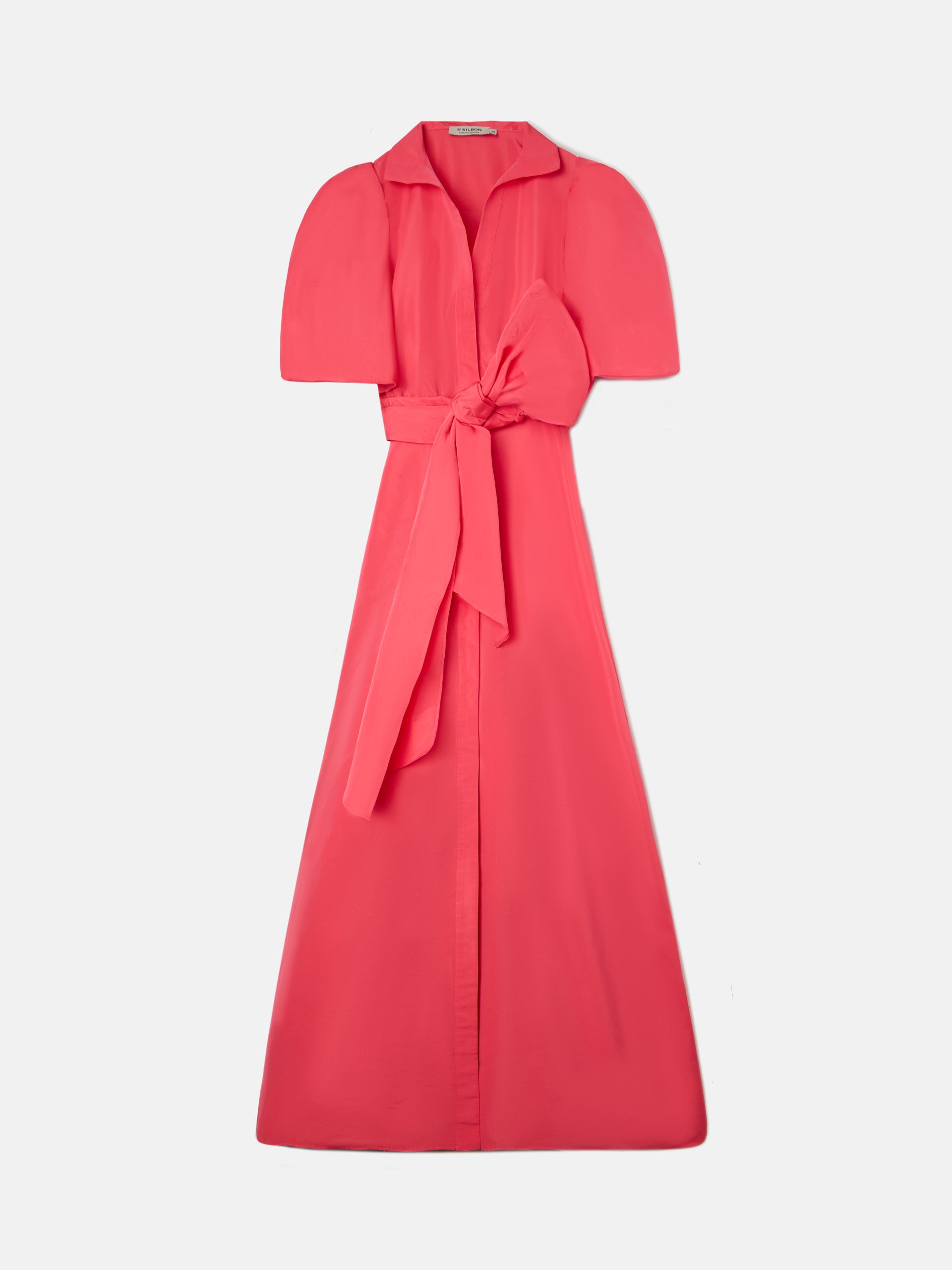 Robe CaprileXSilbon chemise en taffetas rouge