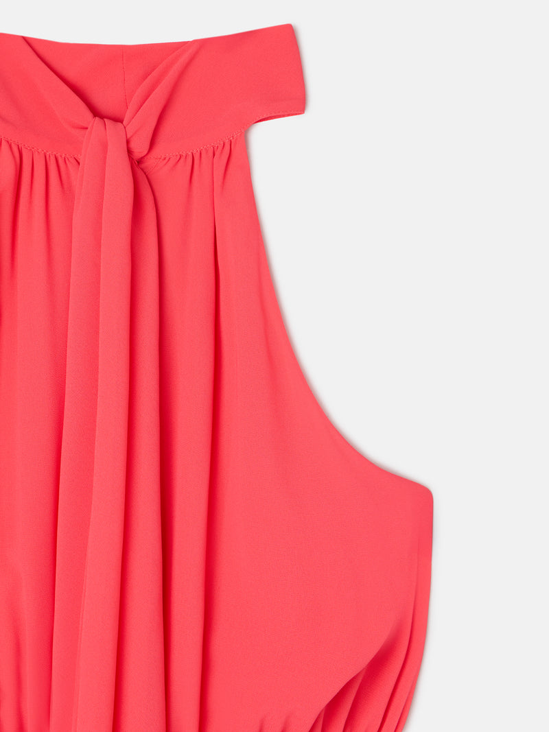 Vestido CaprileXSilbon plisado lazo coral