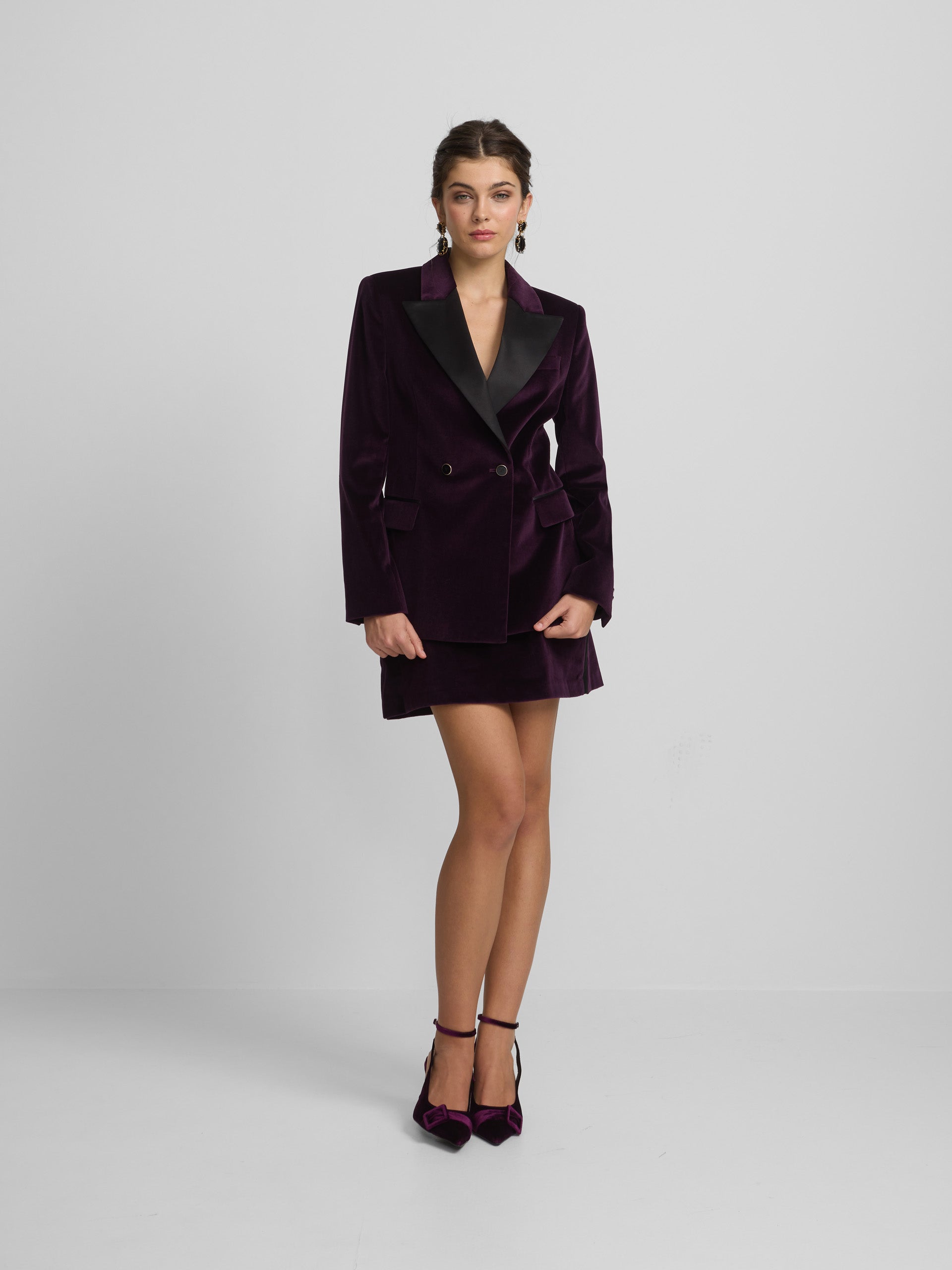 Falda mini terciopelo morado