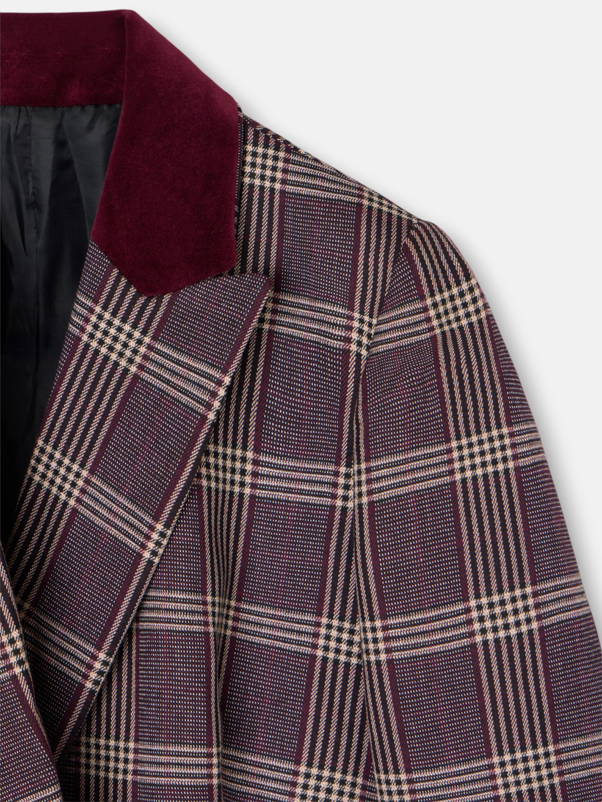 Unique purple plaid peplum blazer