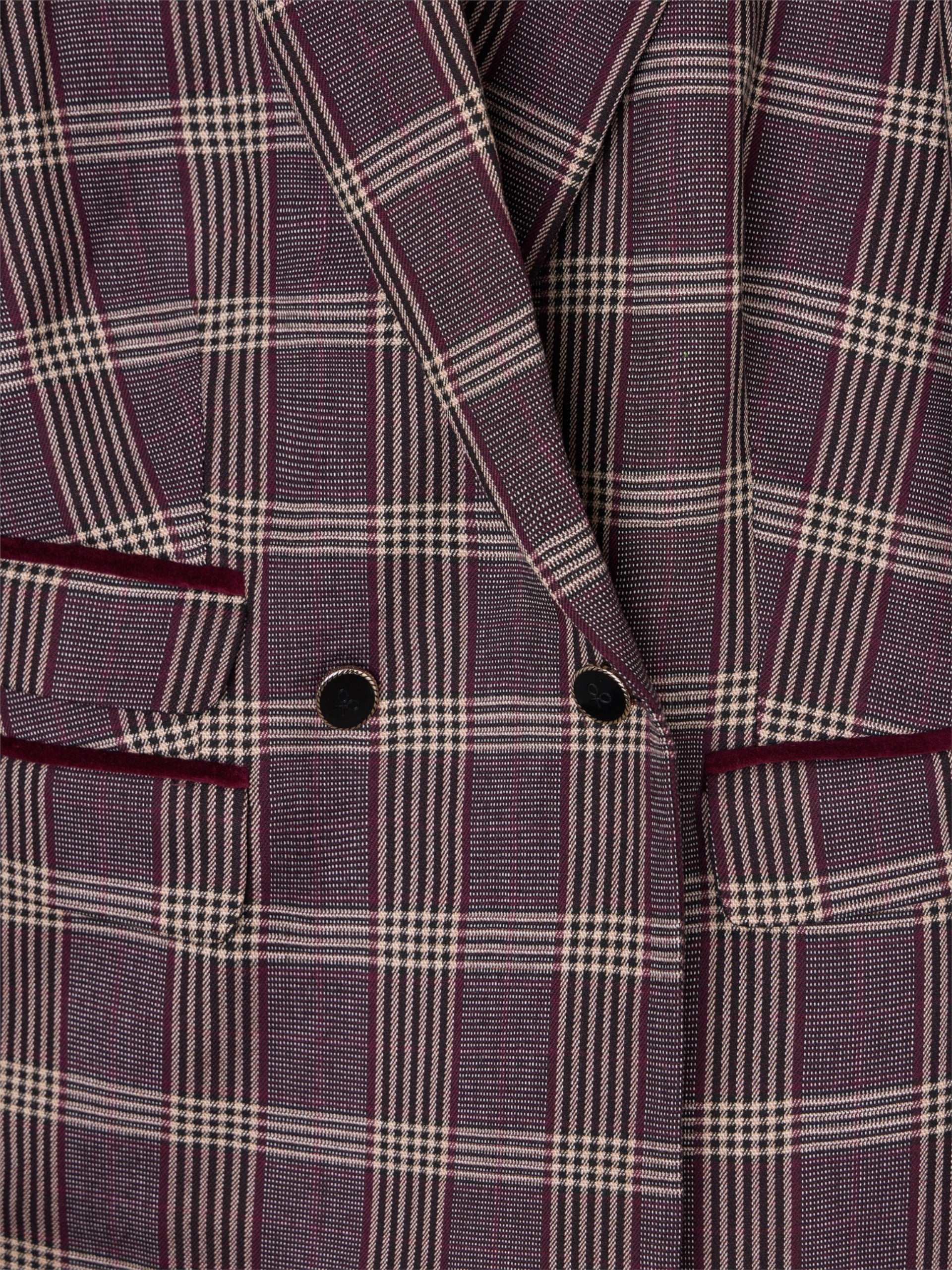 Unique purple plaid peplum blazer