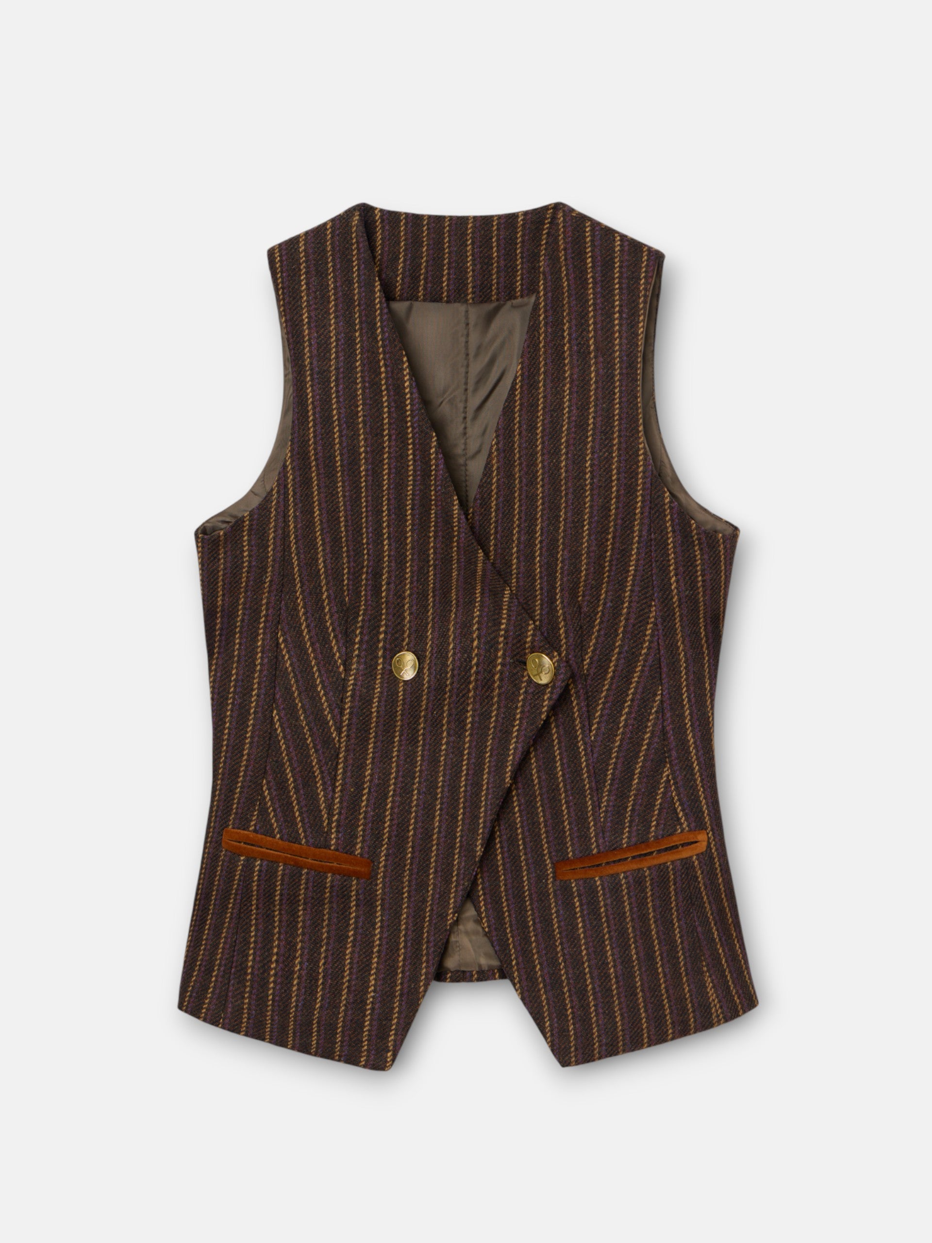 Chaleco unique cruzado rayas moradas