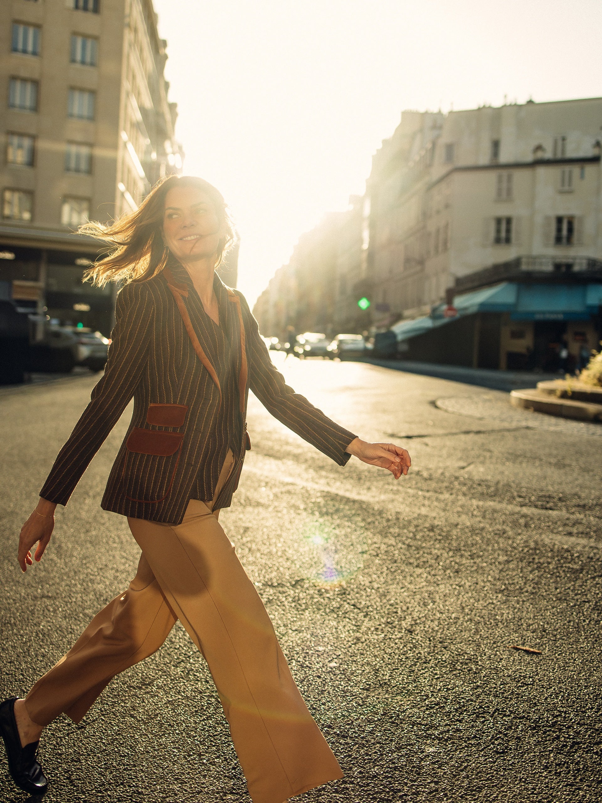 Unique classic purple striped blazer