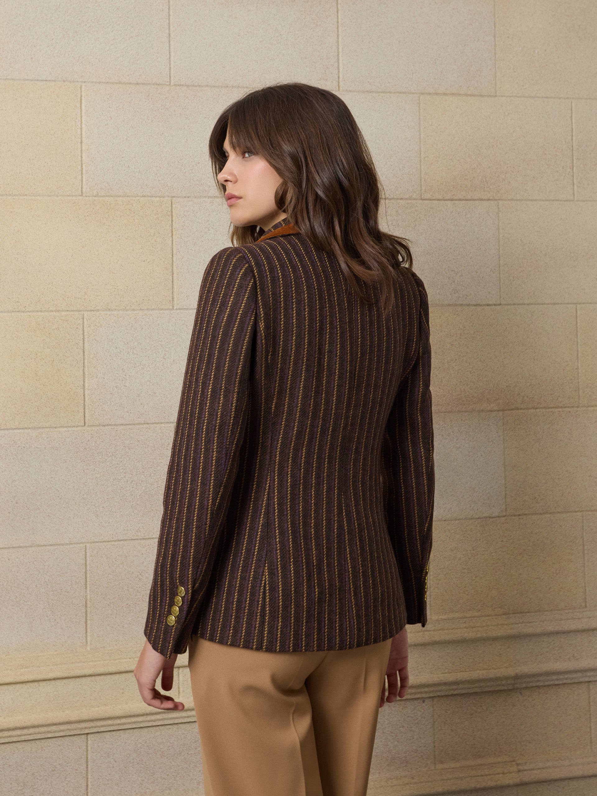 Unique classic purple striped blazer