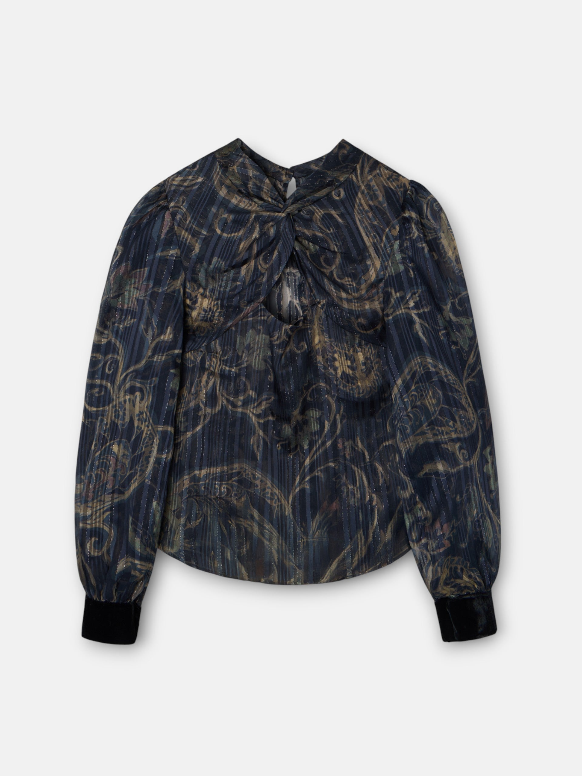 Blusa unique estampado cachemir azul