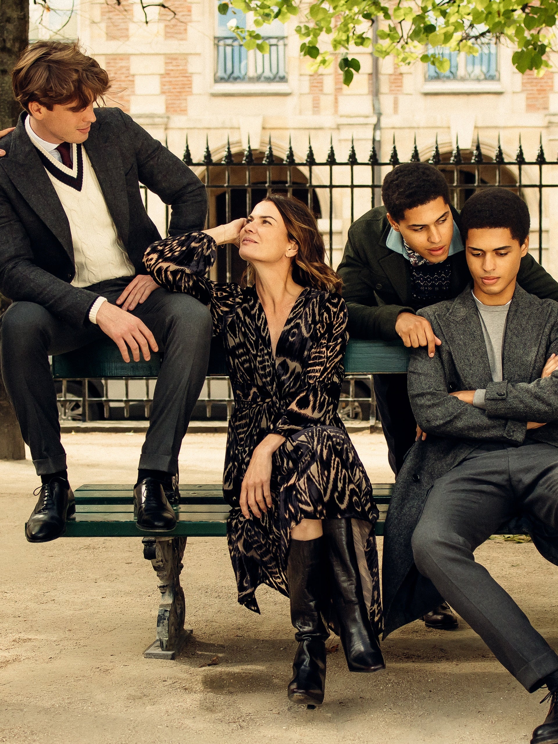 Vestido unique midi estampado ikat negro