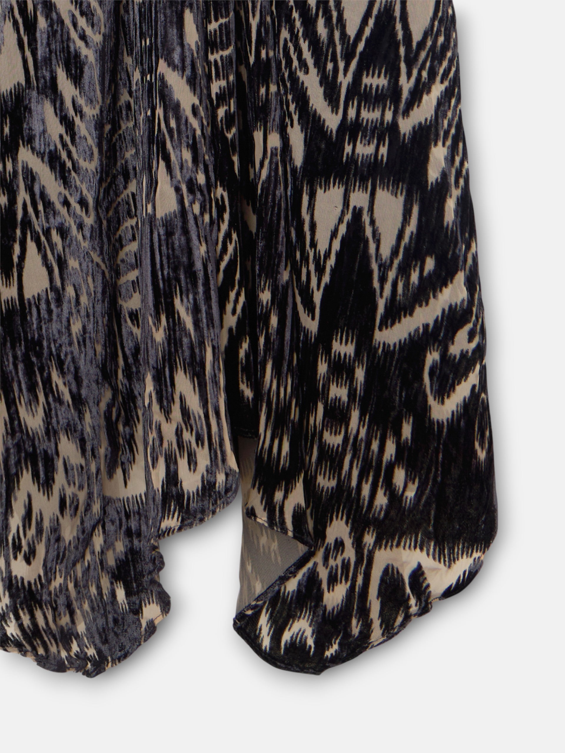 Vestido unique midi estampado ikat negro