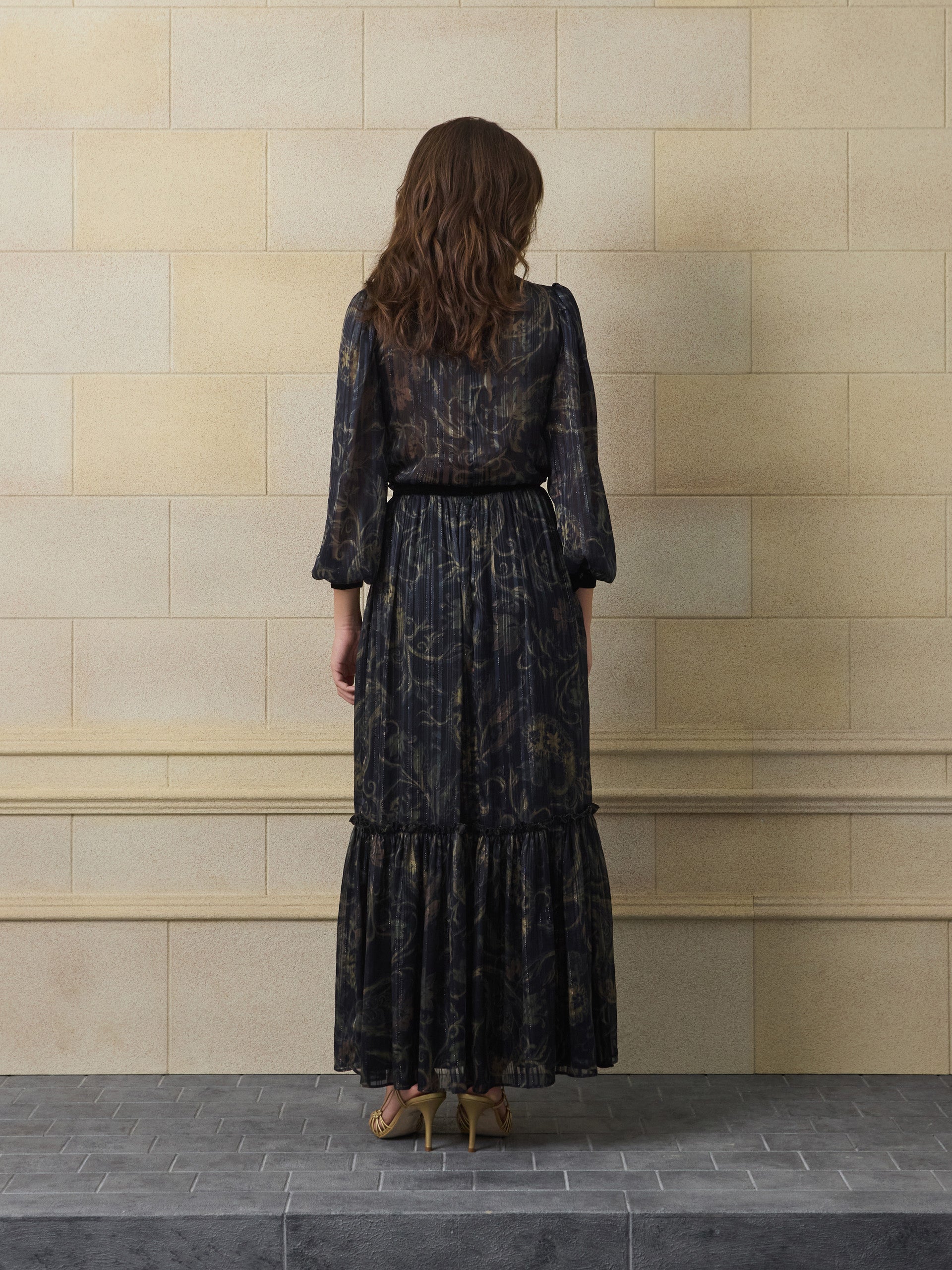 Falda unique larga estampado cachemir azul