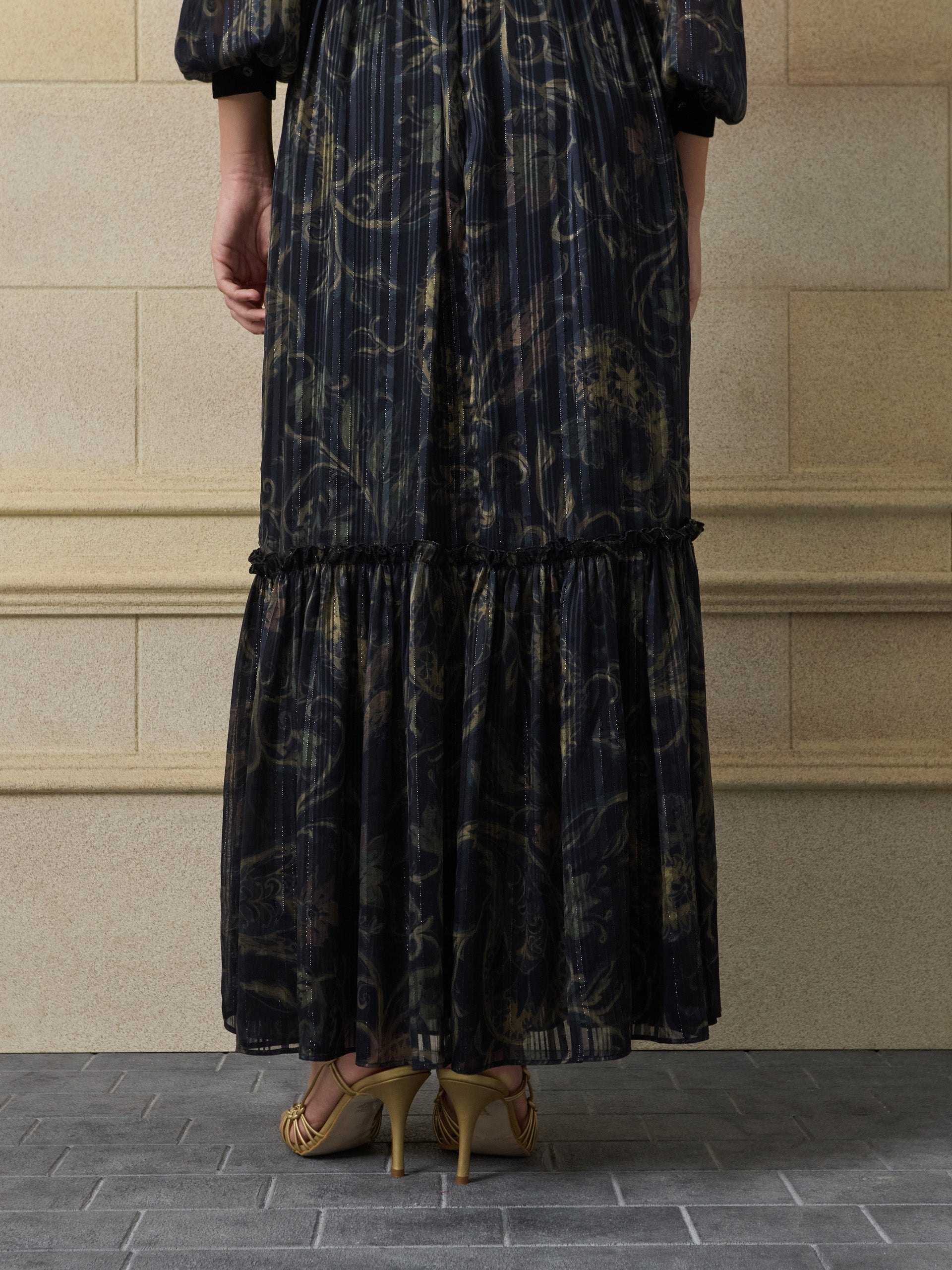 Falda unique larga estampado cachemir azul