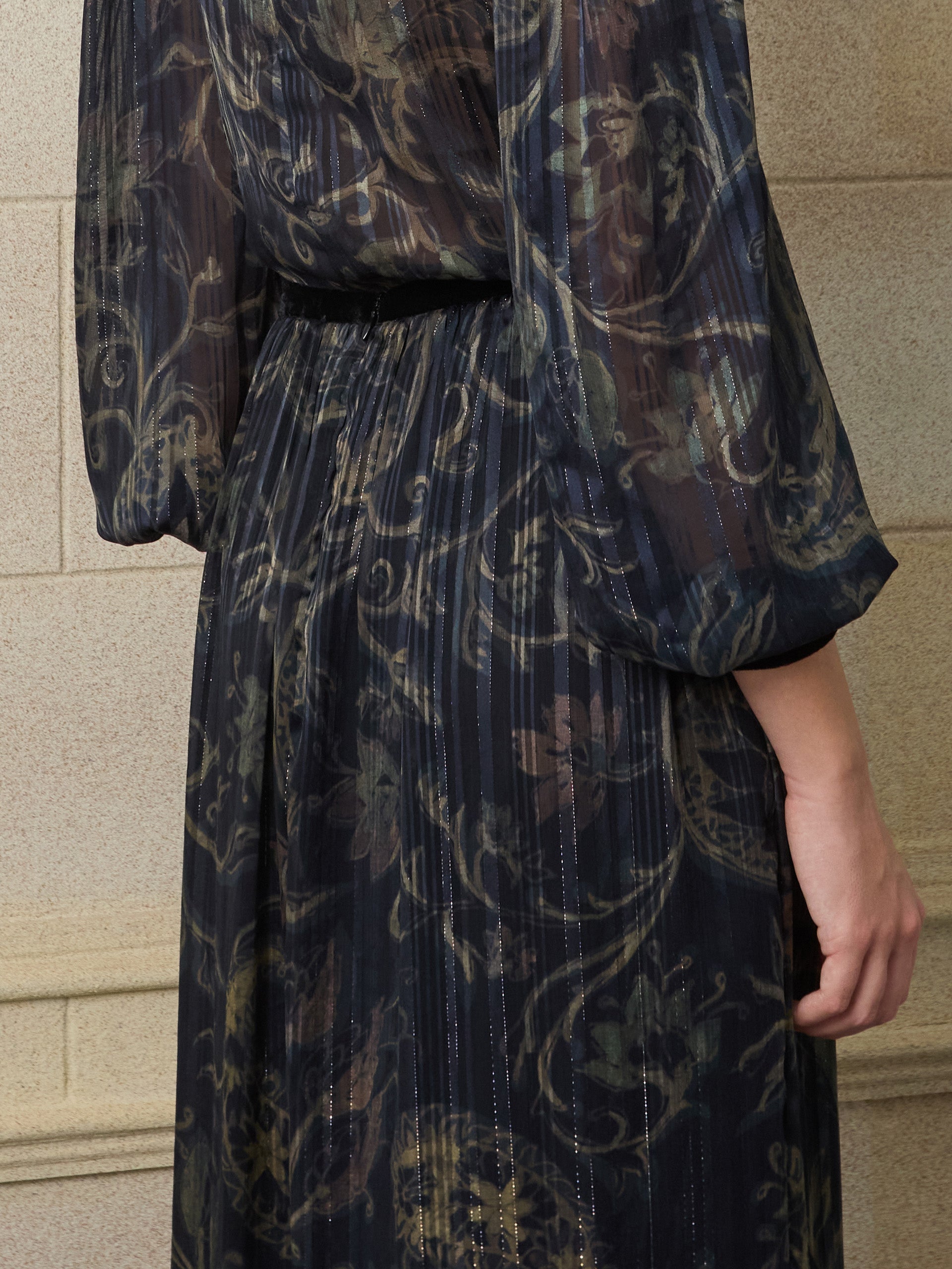 Falda unique larga estampado cachemir azul