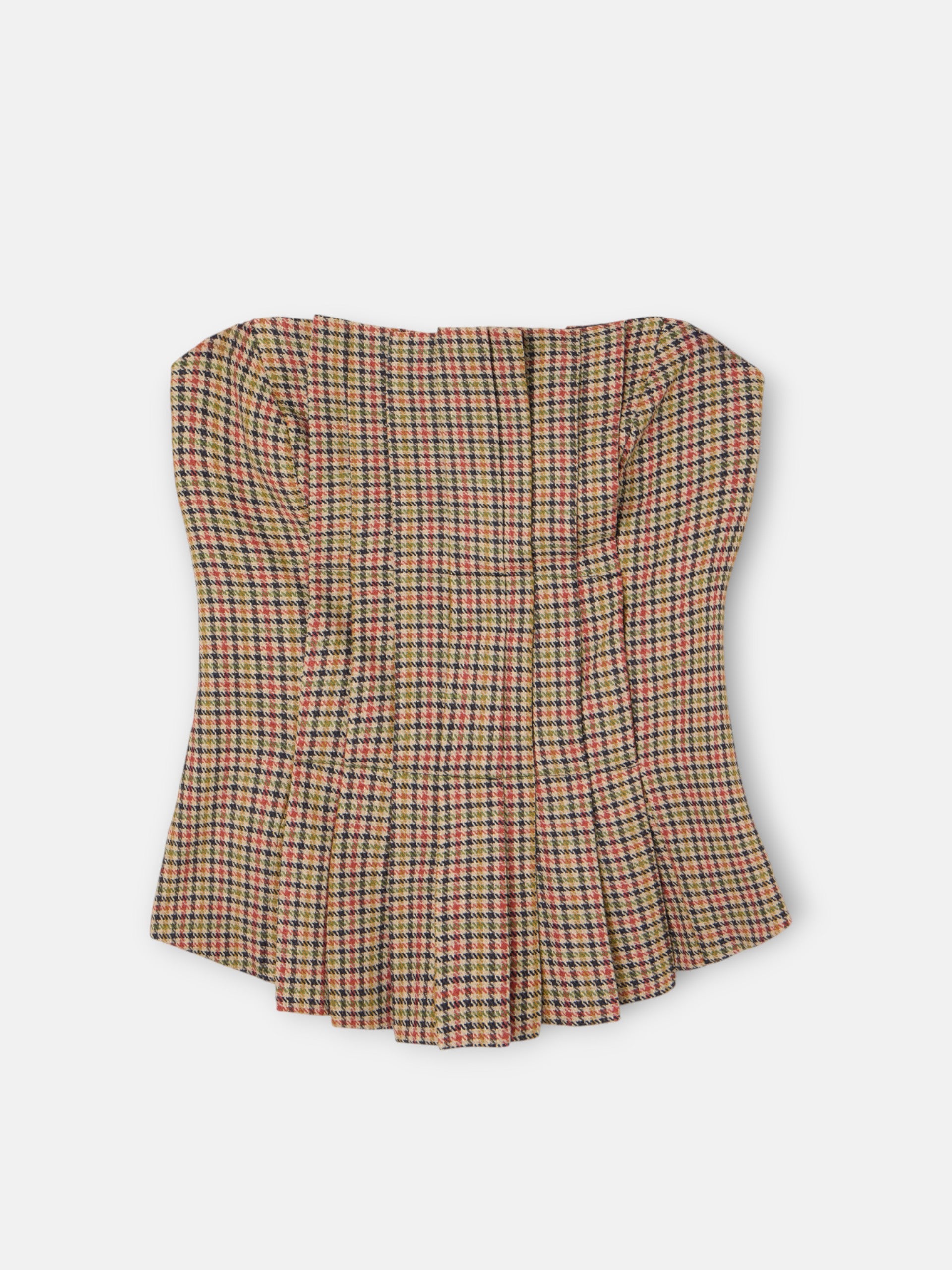 haut bustier à carreaux marron