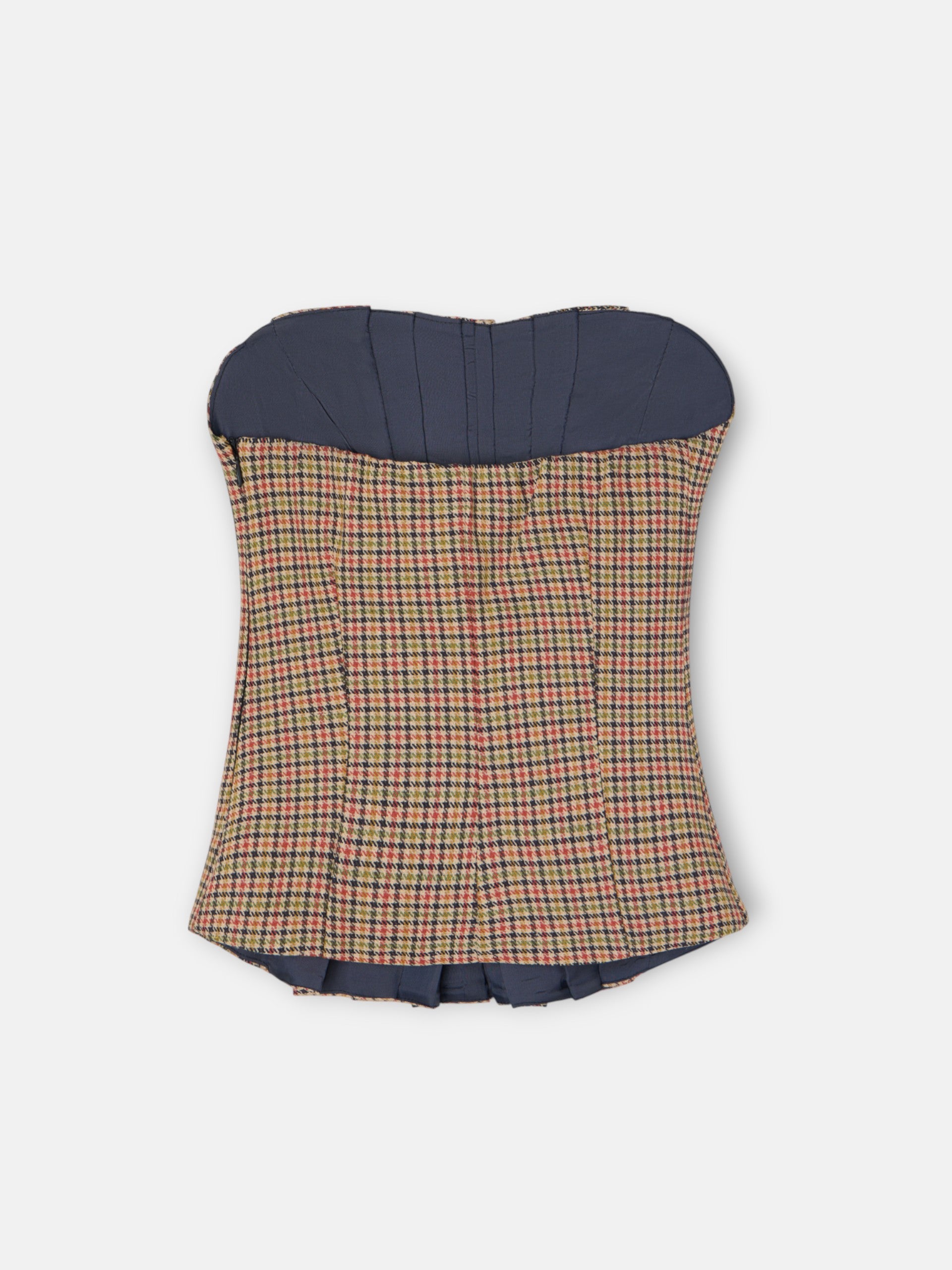 haut bustier à carreaux marron