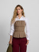 haut bustier à carreaux marron