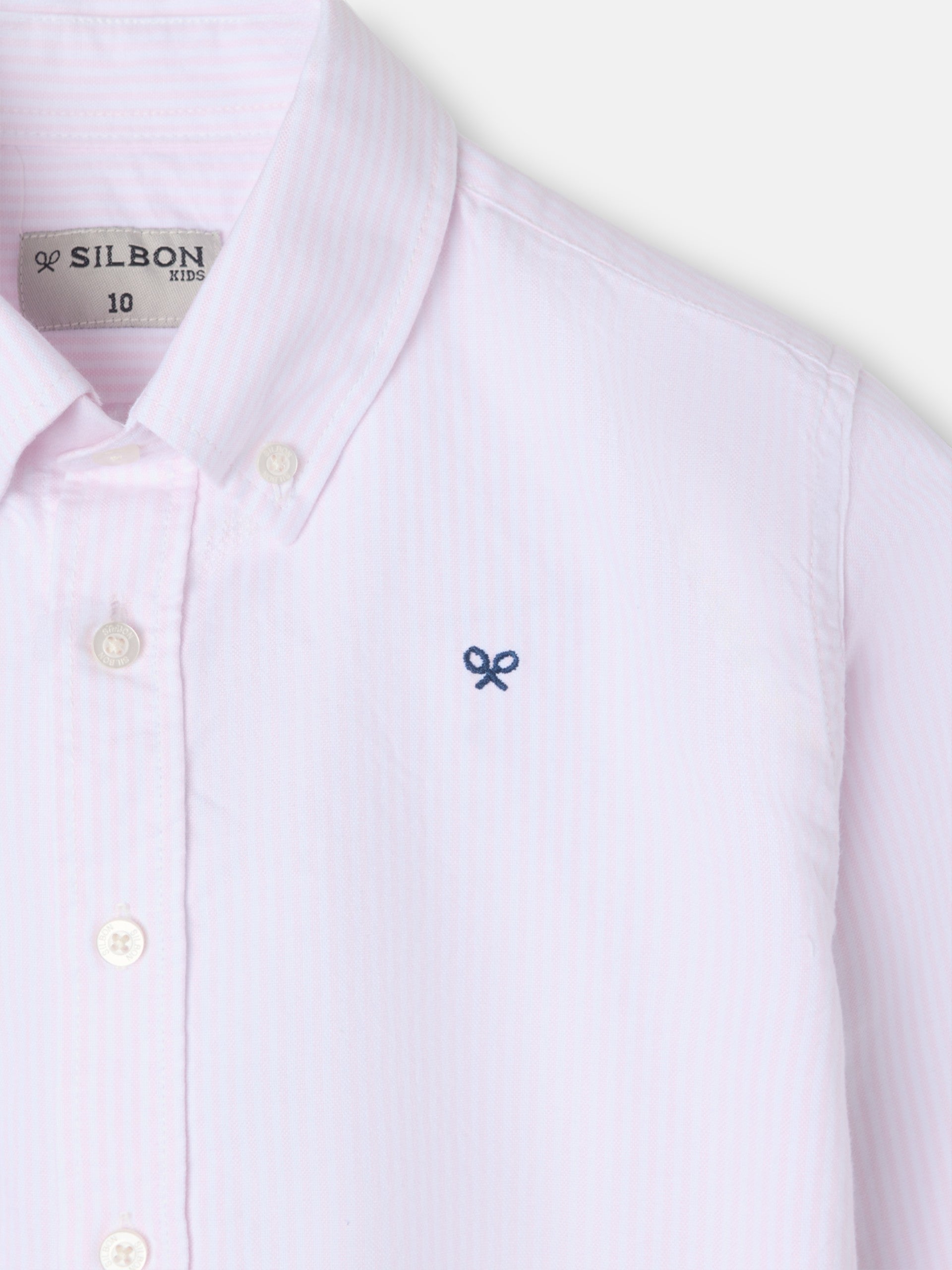 Camisa sport kids oxford raqueta rayas rosa