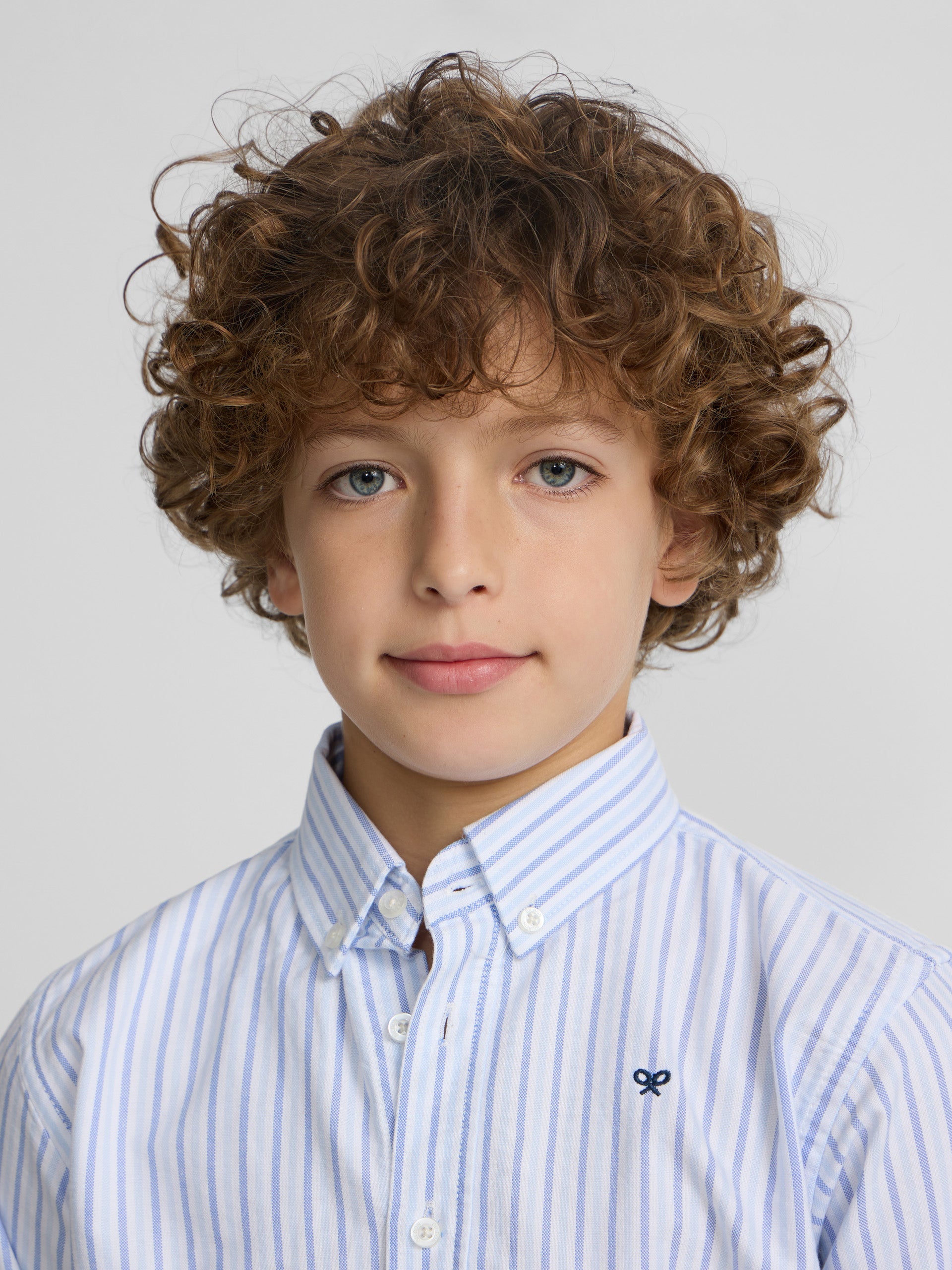 Camisa sport kids oxford rayas azul navy