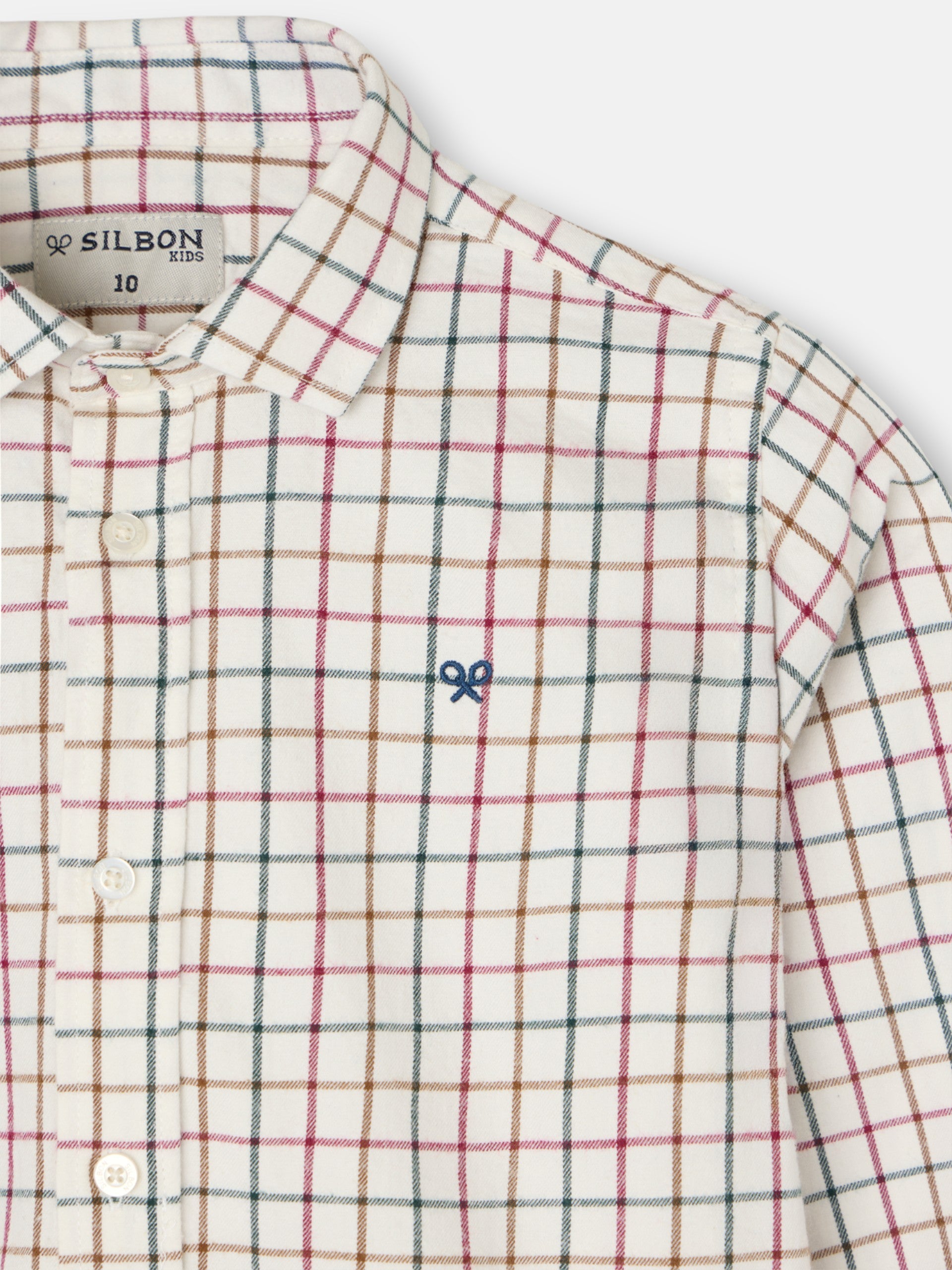 Kids warm sport shirt with large tricolor squares